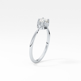 Round Bezel Solitaire Lab Grown Diamond Engagement Ring