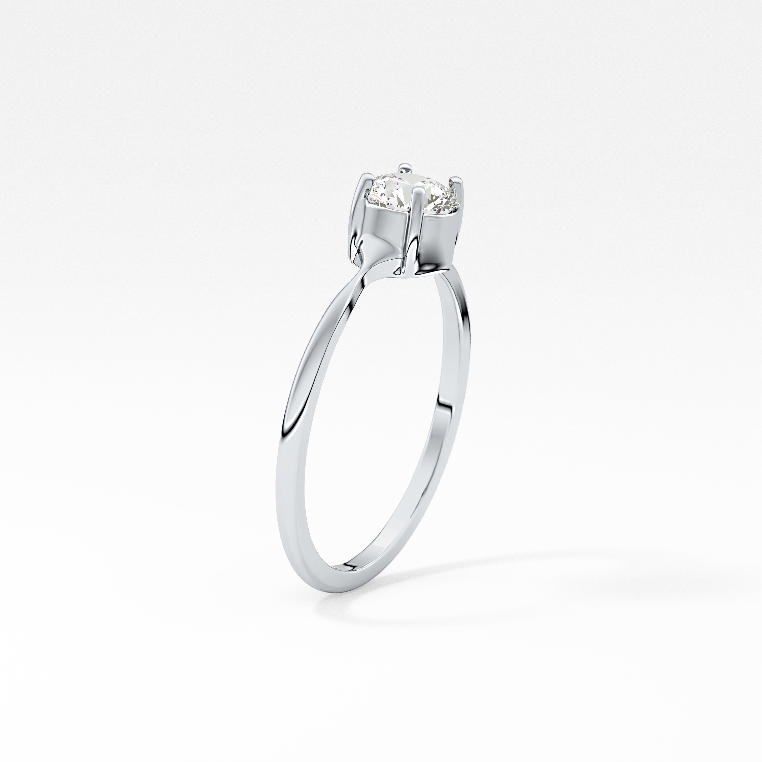 Round Bezel Solitaire Lab Grown Diamond Engagement Ring