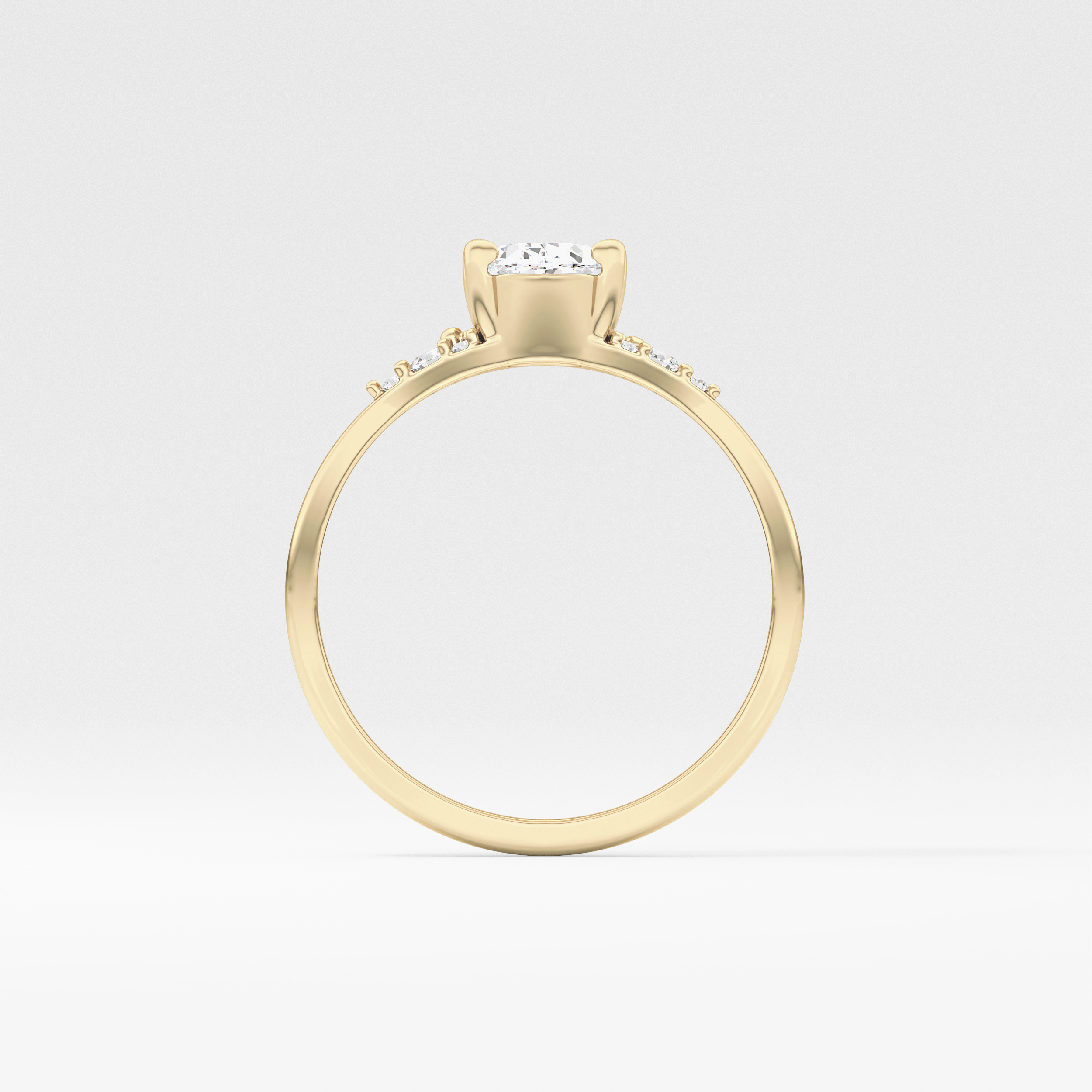 Oval Cluster Lab Grown Diamond Engagement Ring