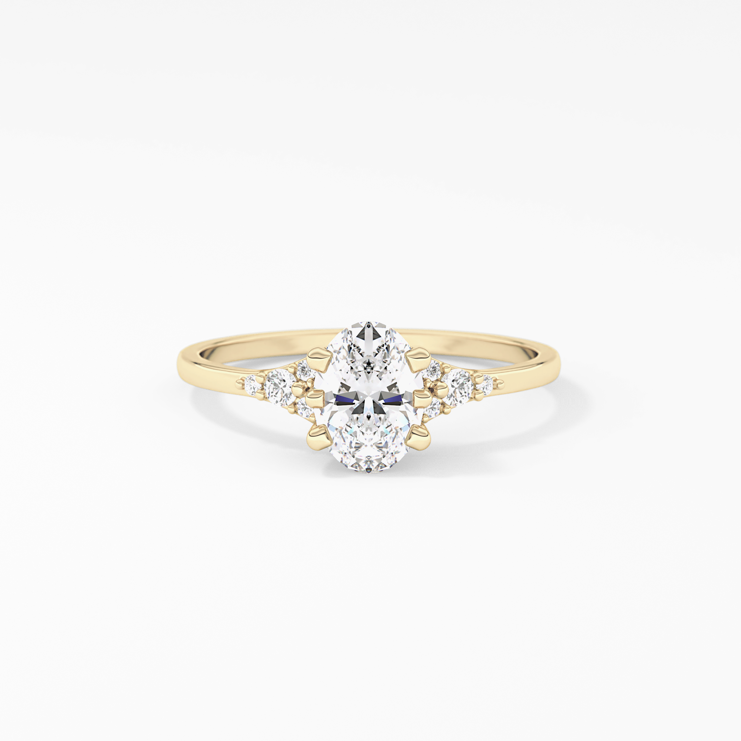 Oval Cluster Lab Grown Diamond Engagement Ring