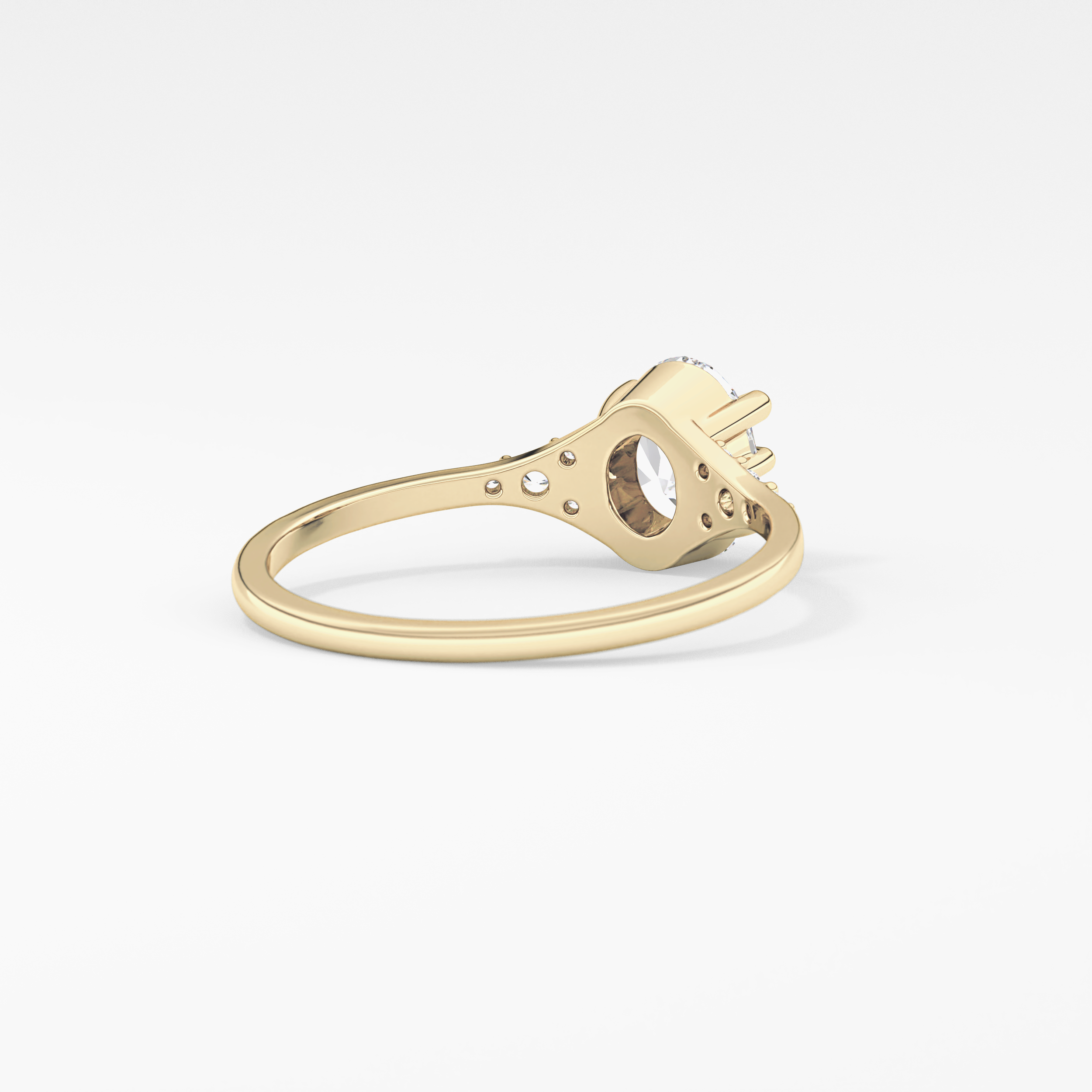 Oval Cluster Lab Grown Diamond Engagement Ring