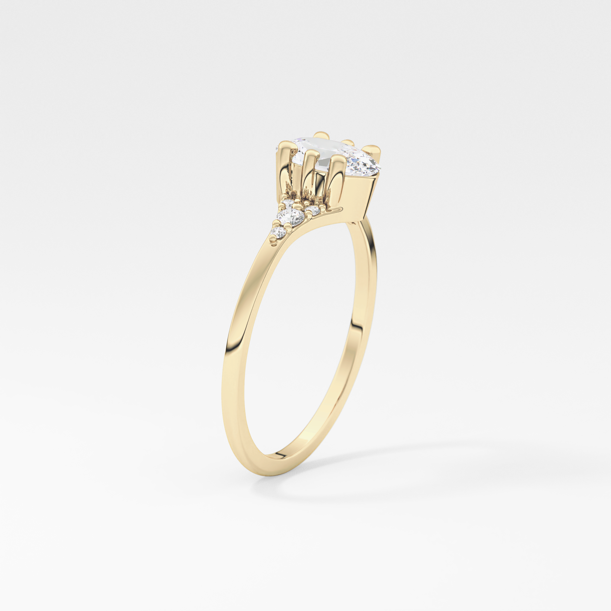Oval Cluster Lab Grown Diamond Engagement Ring
