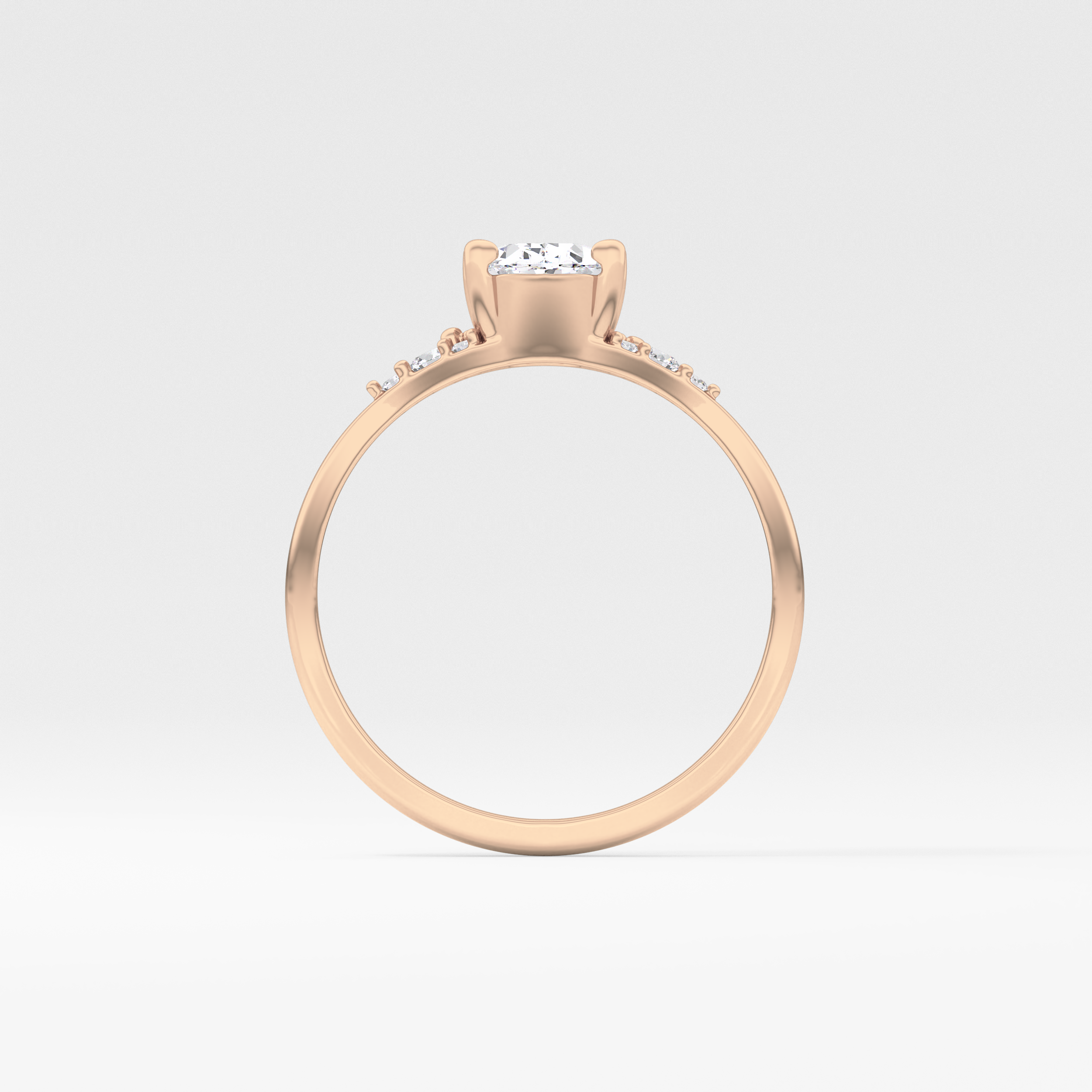 Oval Cluster Lab Grown Diamond Engagement Ring