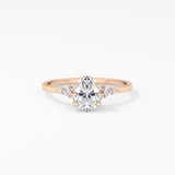 Oval Cluster Lab Grown Diamond Engagement Ring