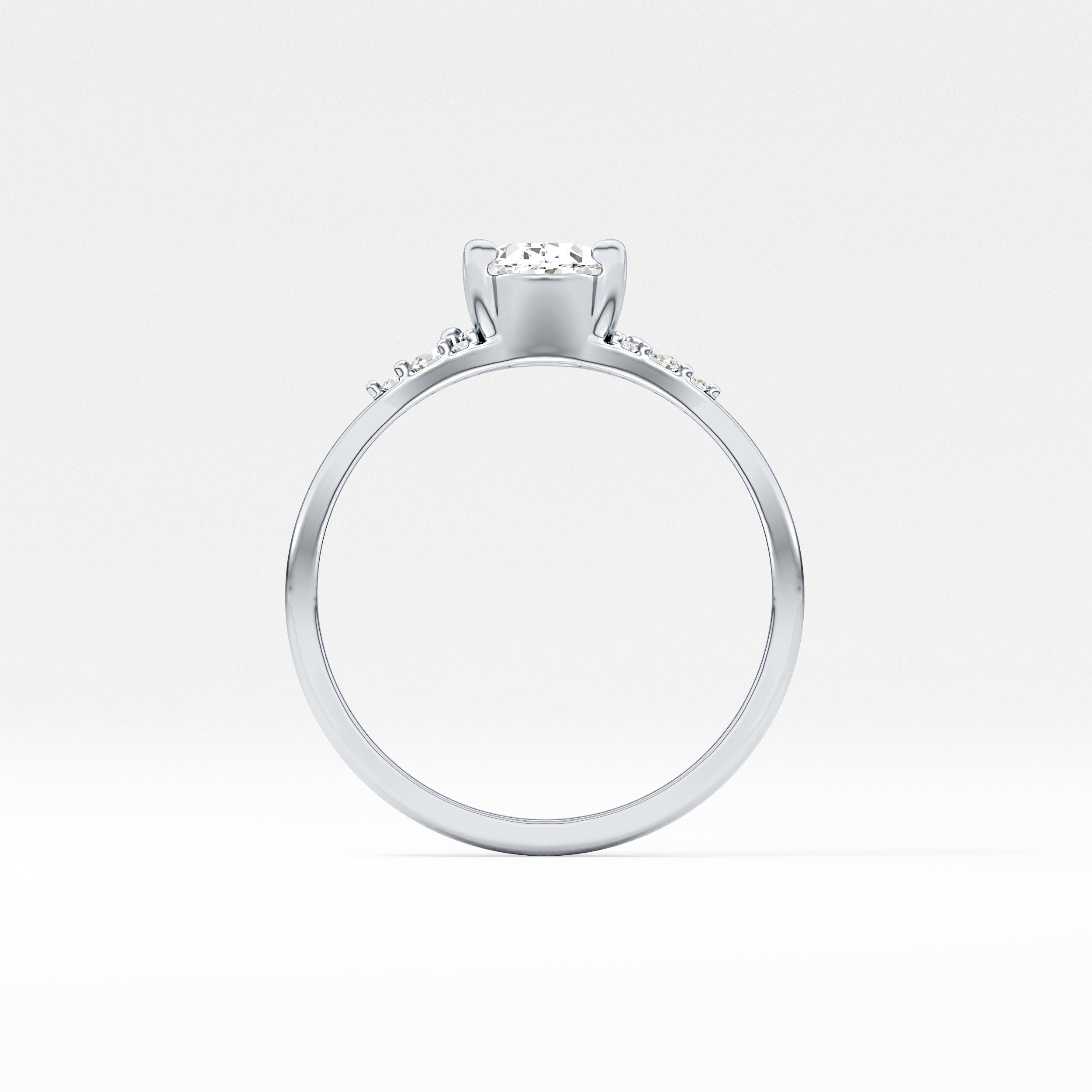 Oval Cluster Lab Grown Diamond Engagement Ring