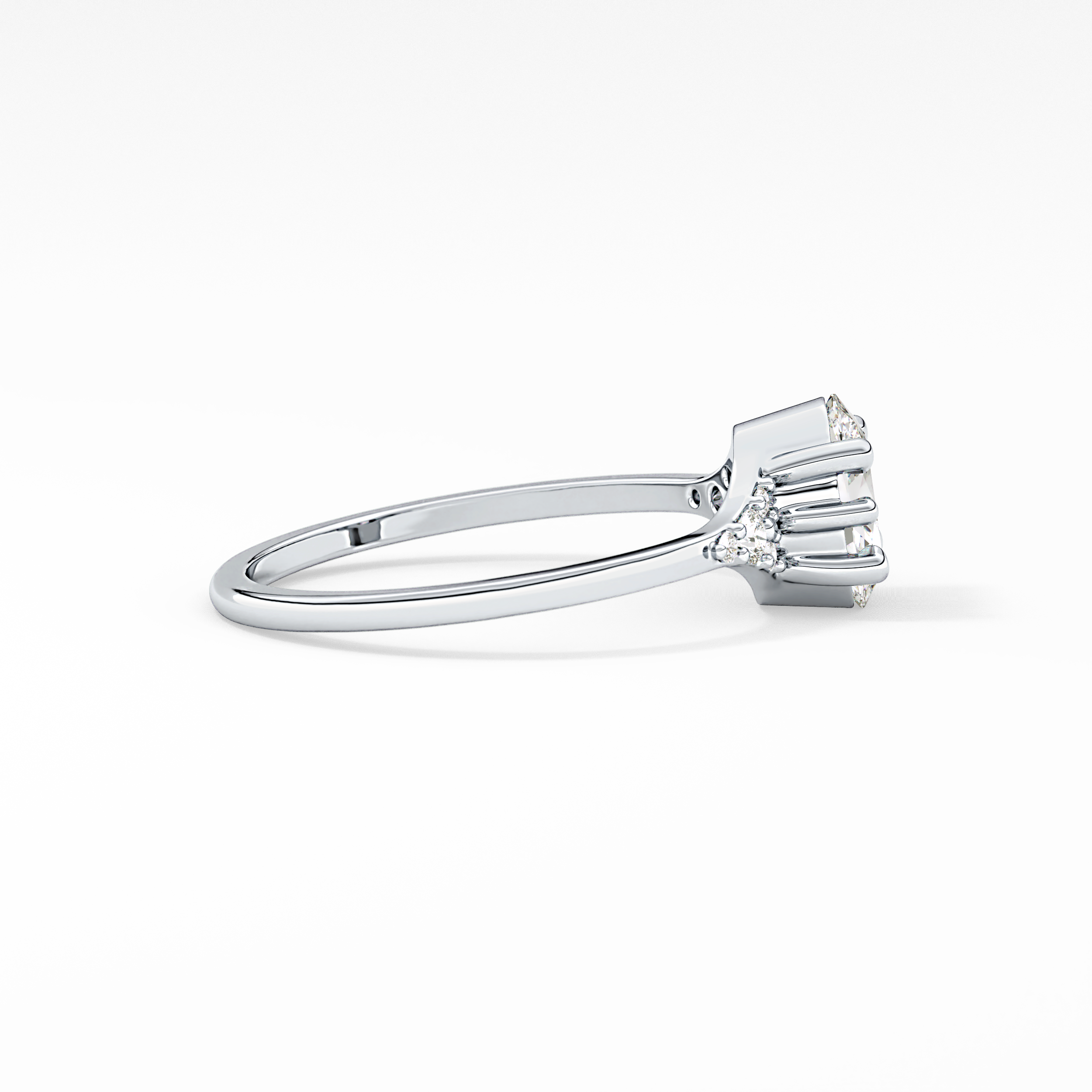 Oval Cluster Lab Grown Diamond Engagement Ring