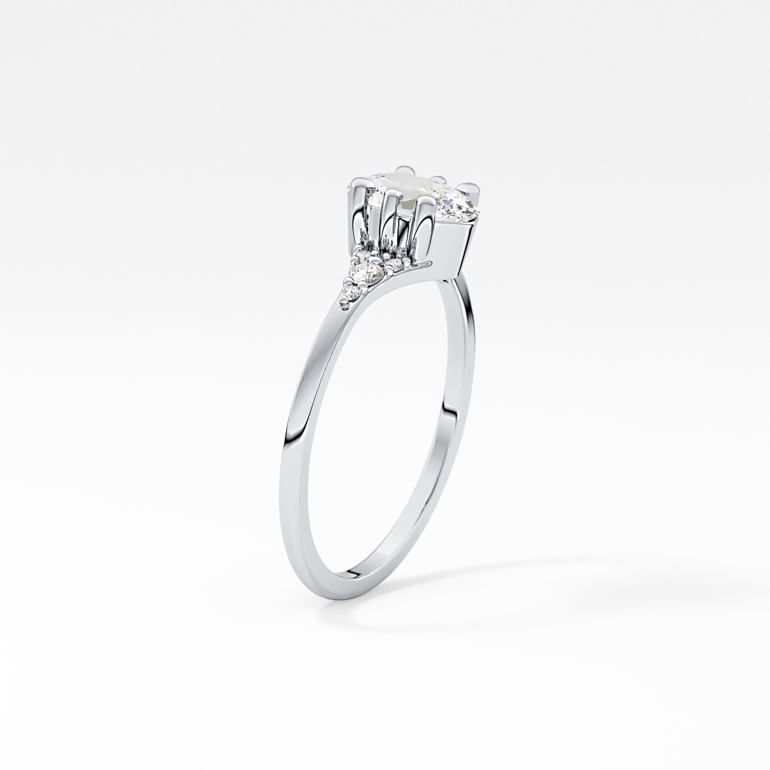 Oval Cluster Lab Grown Diamond Engagement Ring