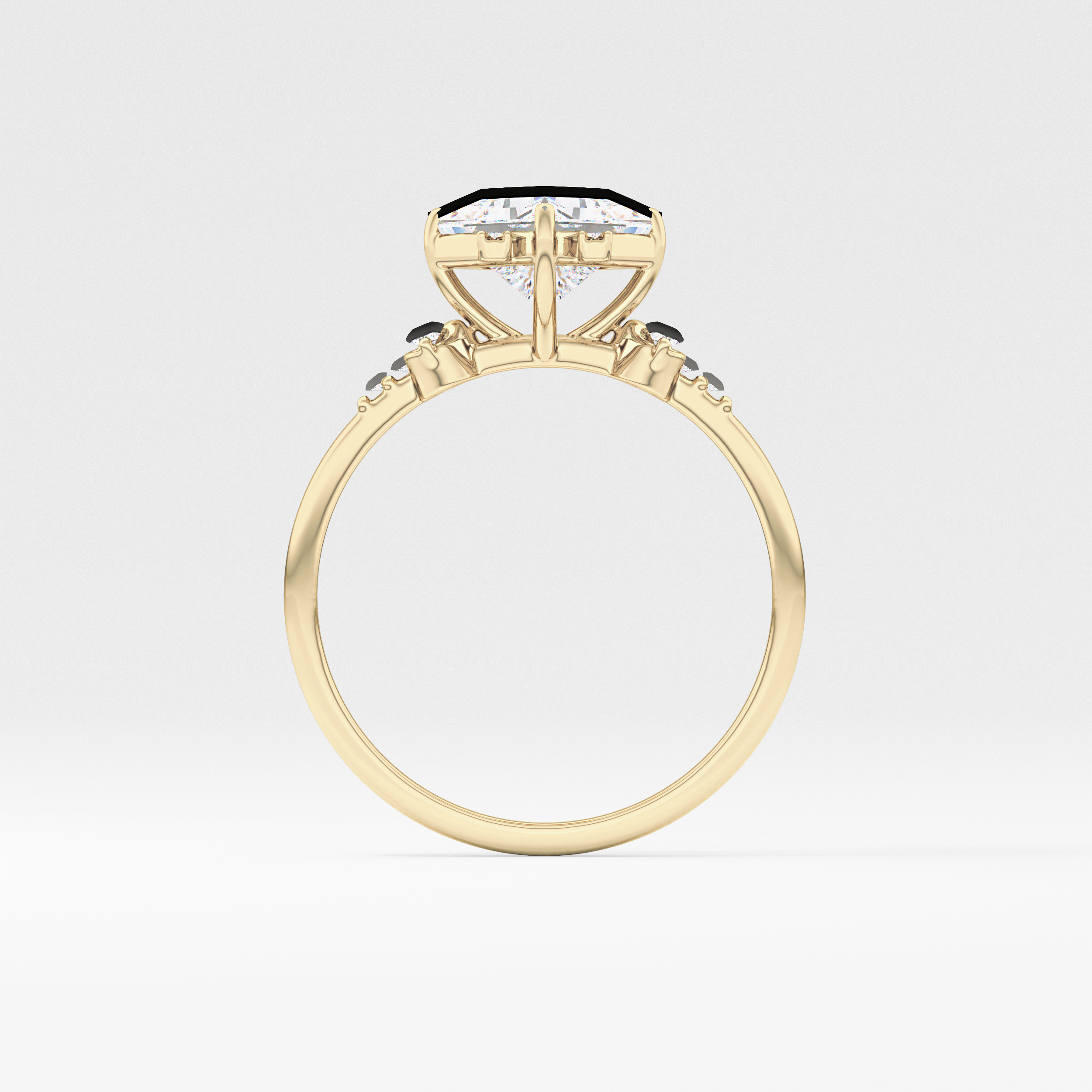 Princess Cluster Lab Grown Diamond Engagement Ring