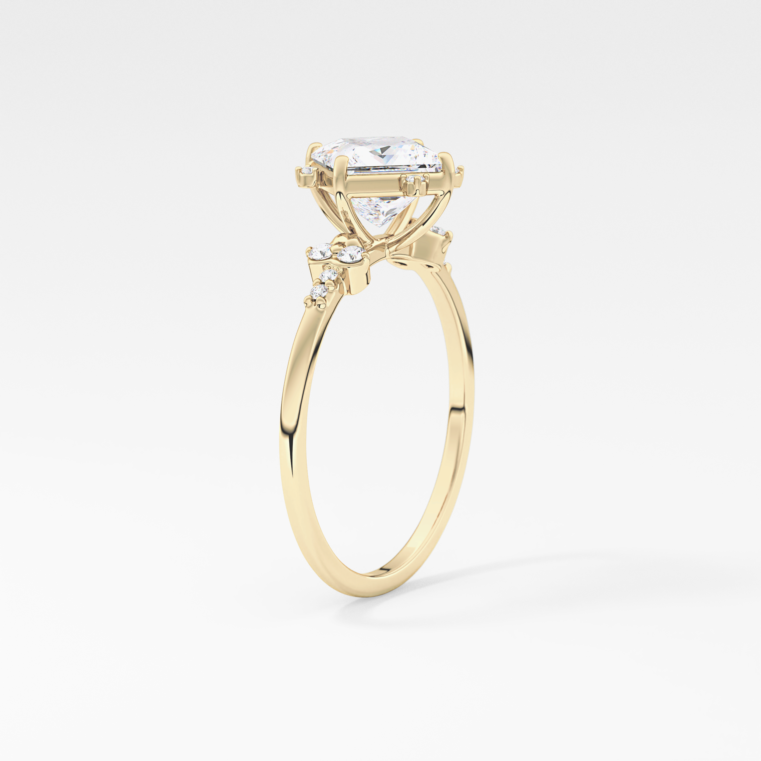 Princess Cluster Lab Grown Diamond Engagement Ring
