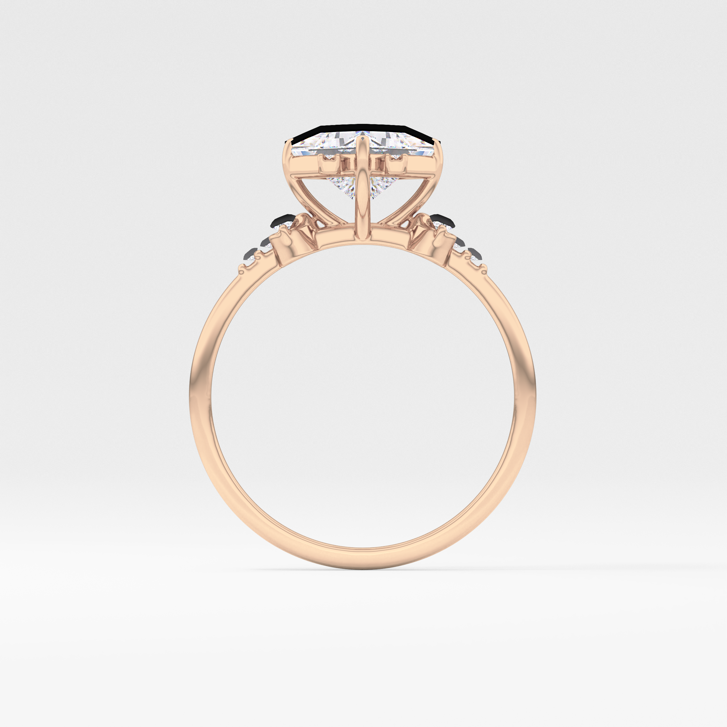 Princess Cluster Lab Grown Diamond Engagement Ring