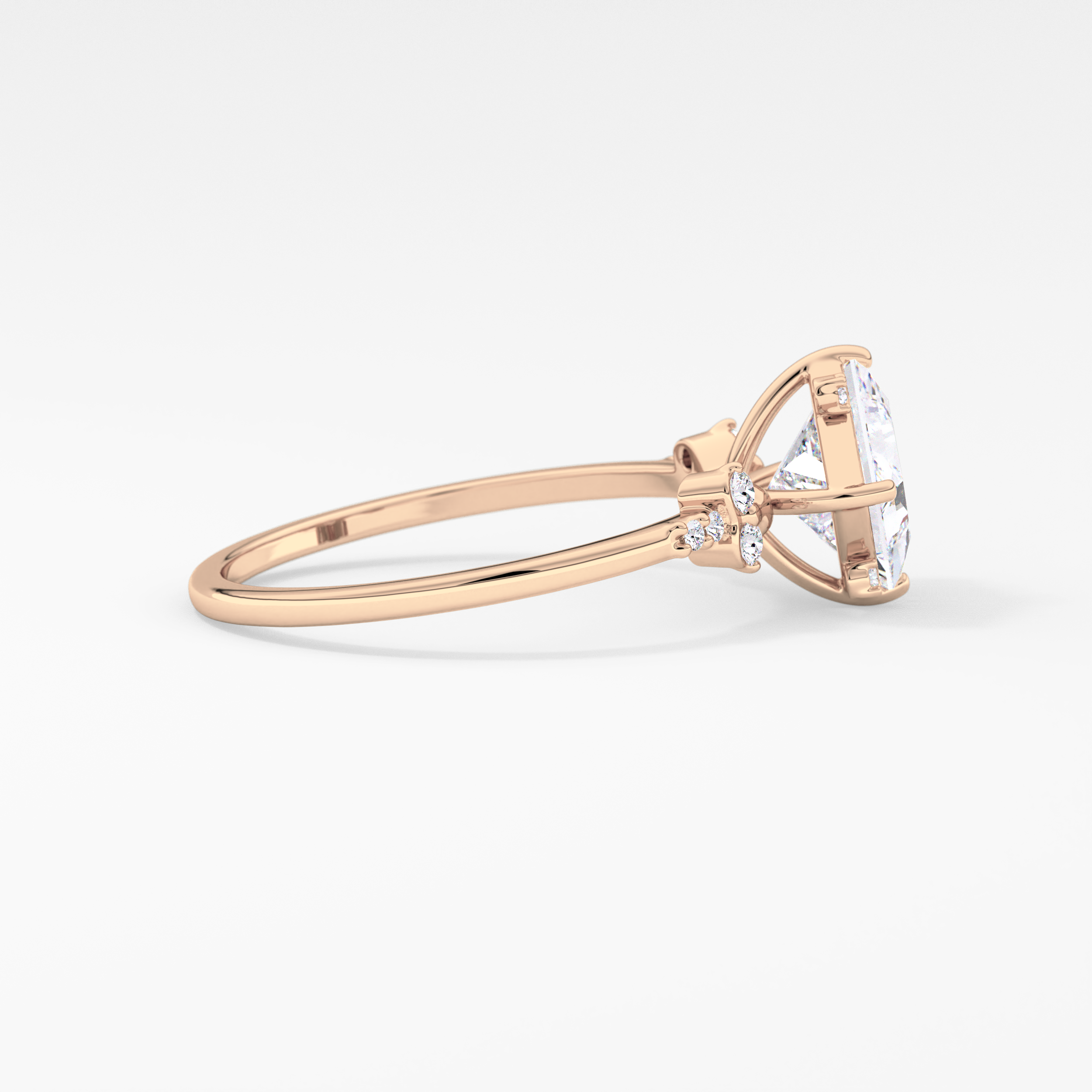 Princess Cluster Lab Grown Diamond Engagement Ring