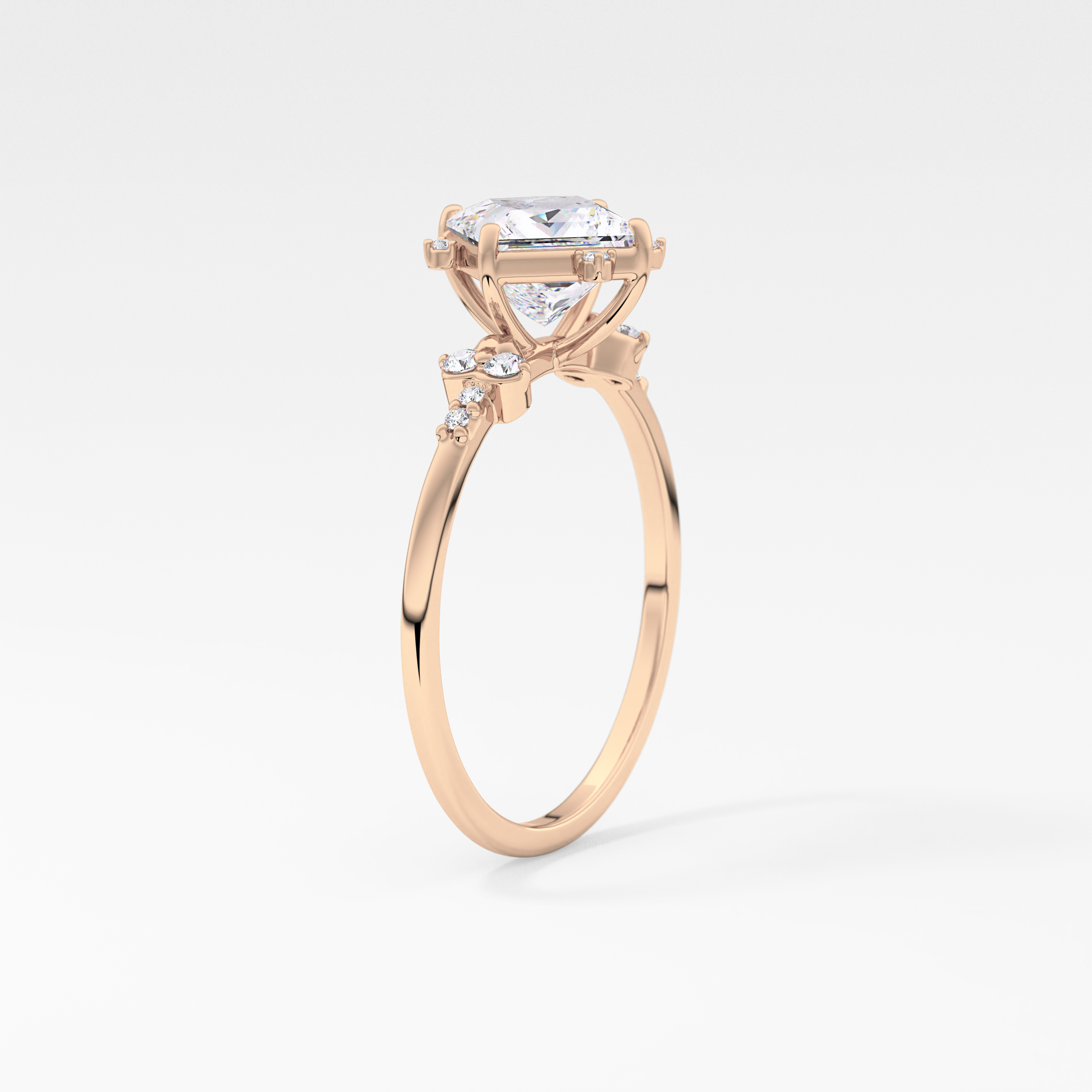 Princess Cluster Lab Grown Diamond Engagement Ring