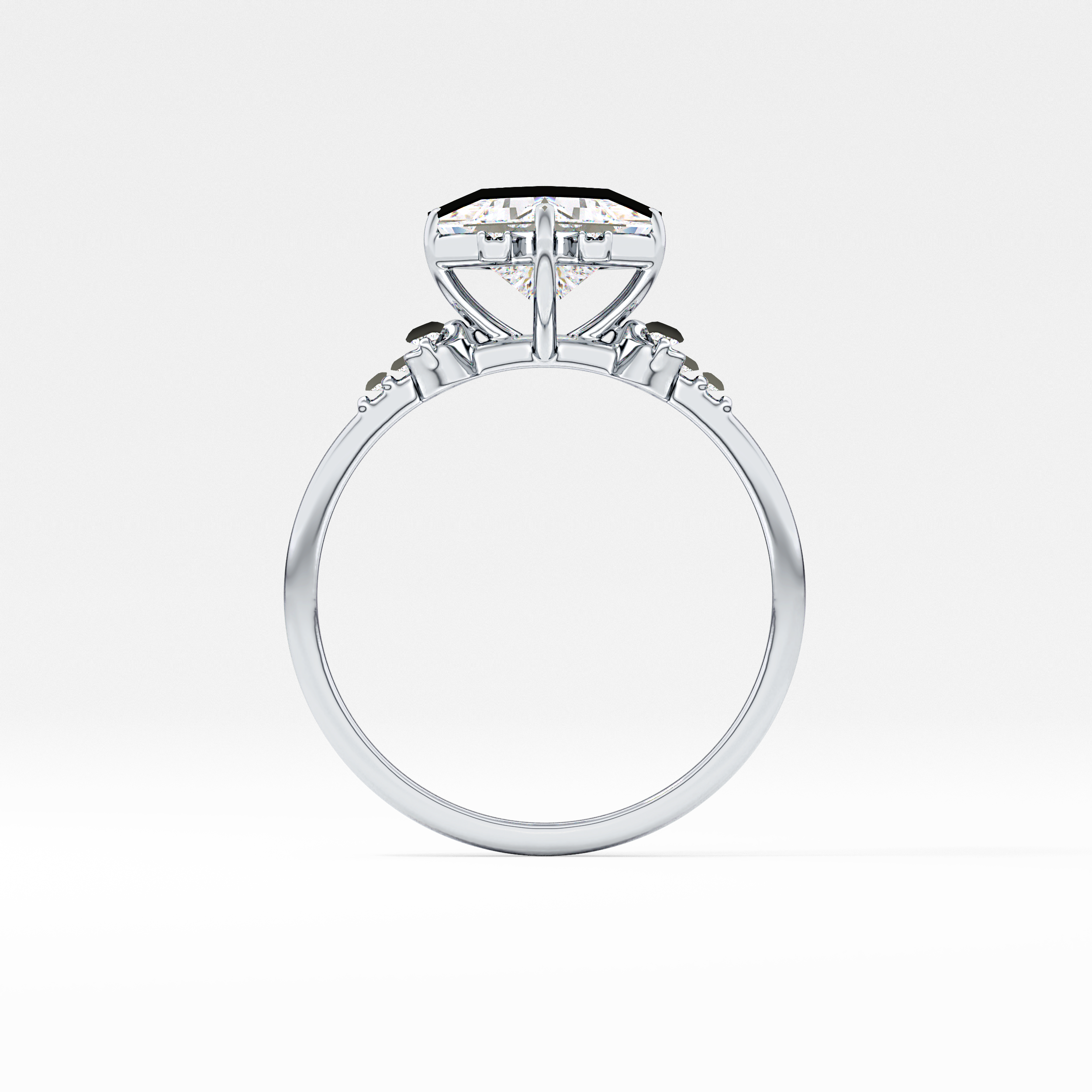 Princess Cluster Lab Grown Diamond Engagement Ring