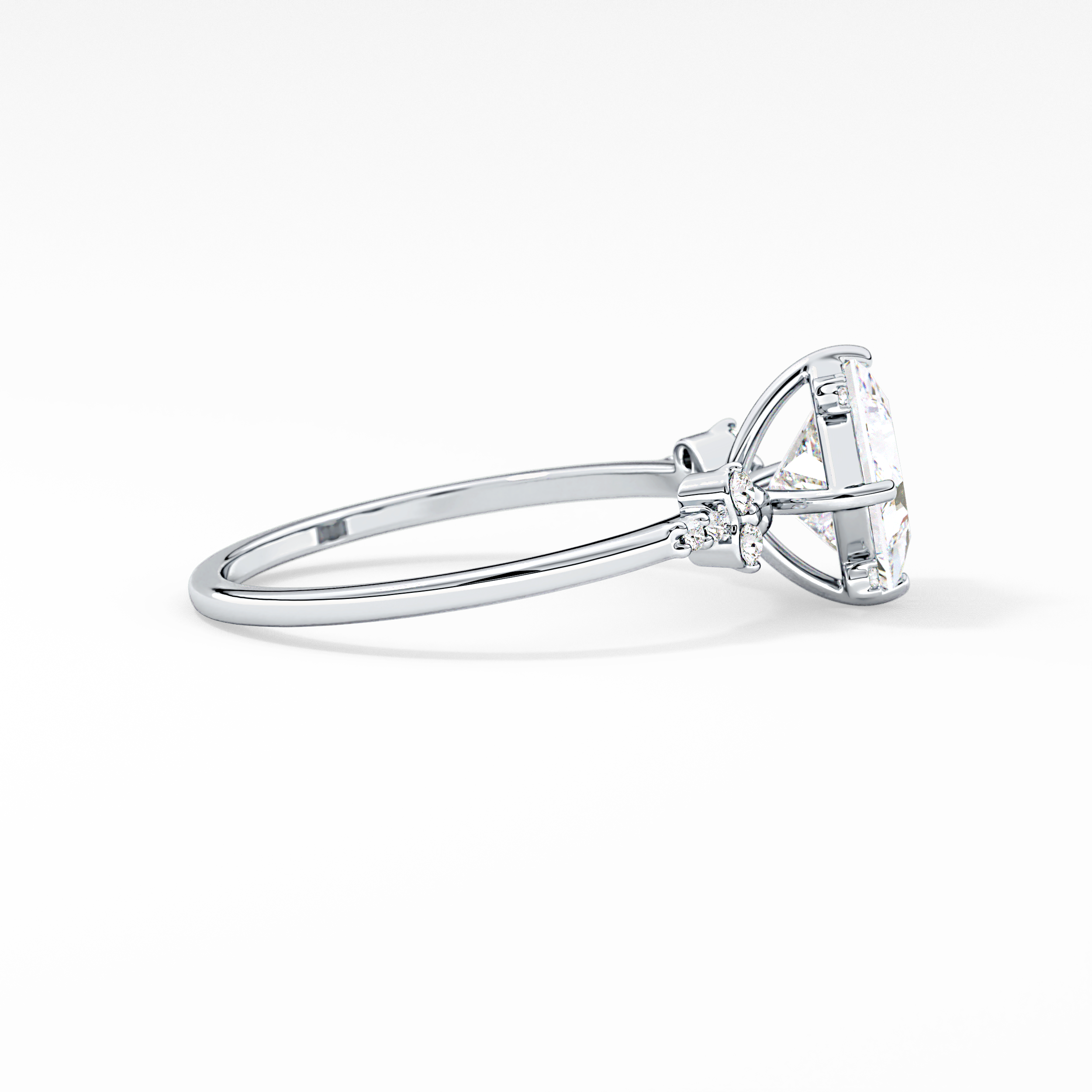Princess Cluster Lab Grown Diamond Engagement Ring