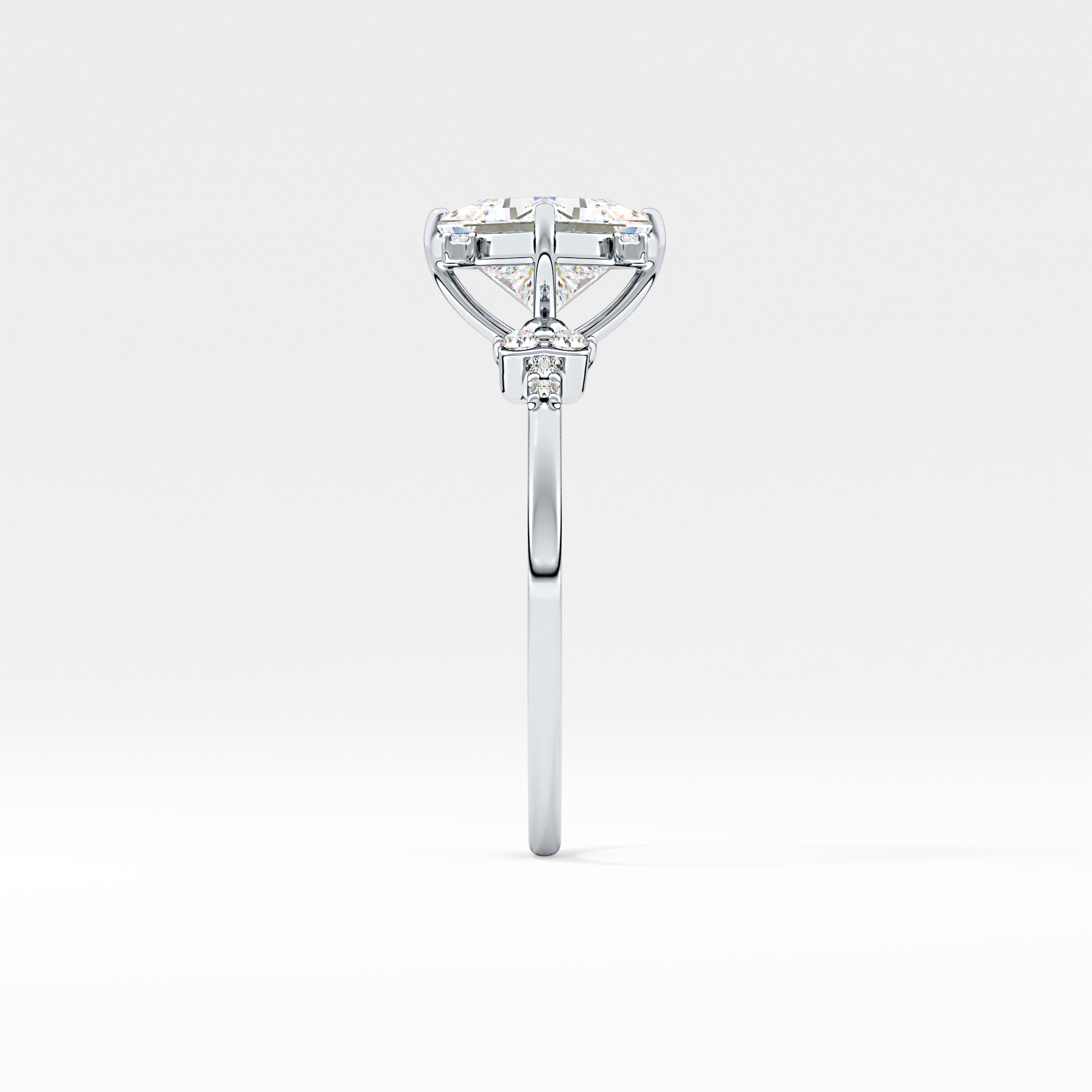 Princess Cluster Lab Grown Diamond Engagement Ring