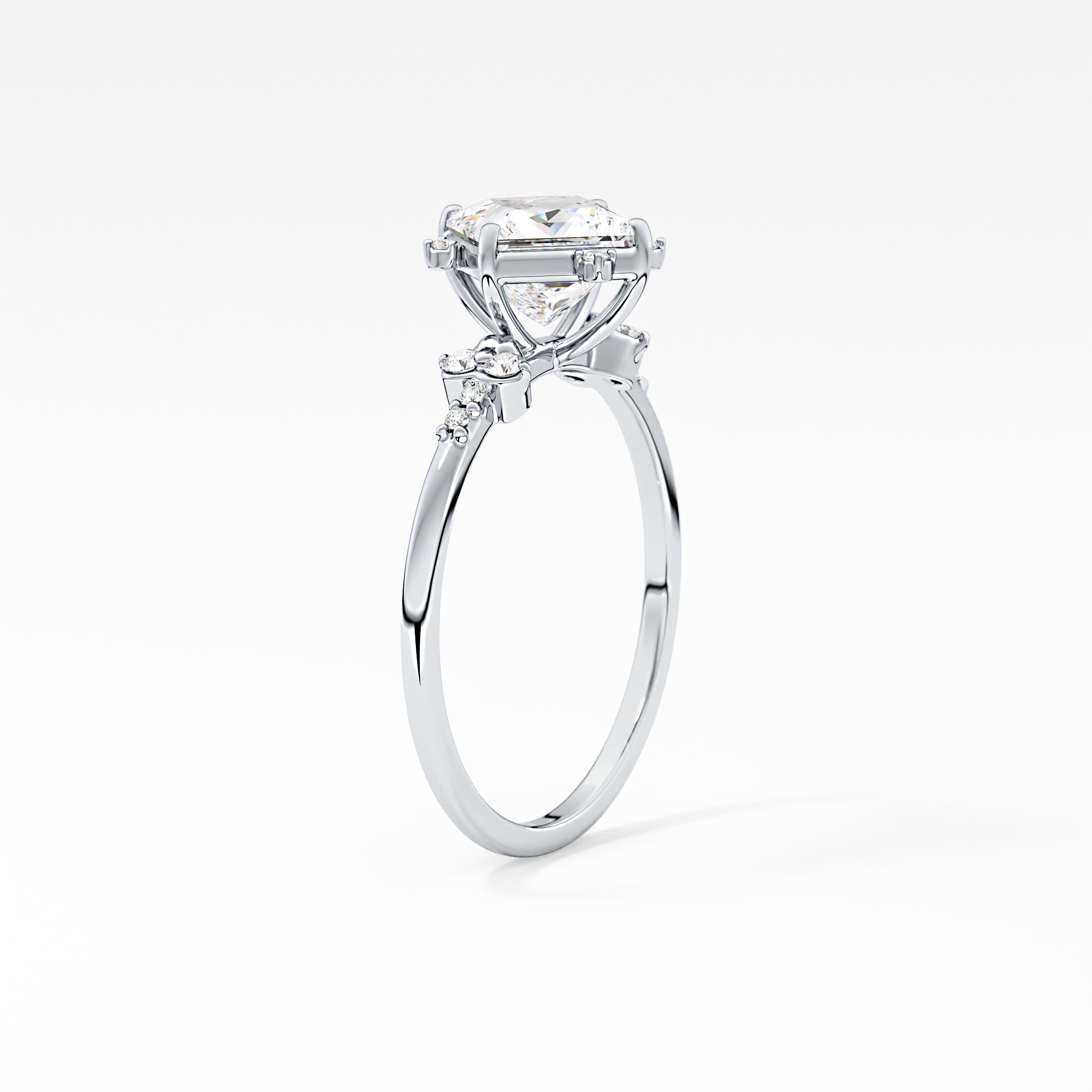 Princess Cluster Lab Grown Diamond Engagement Ring