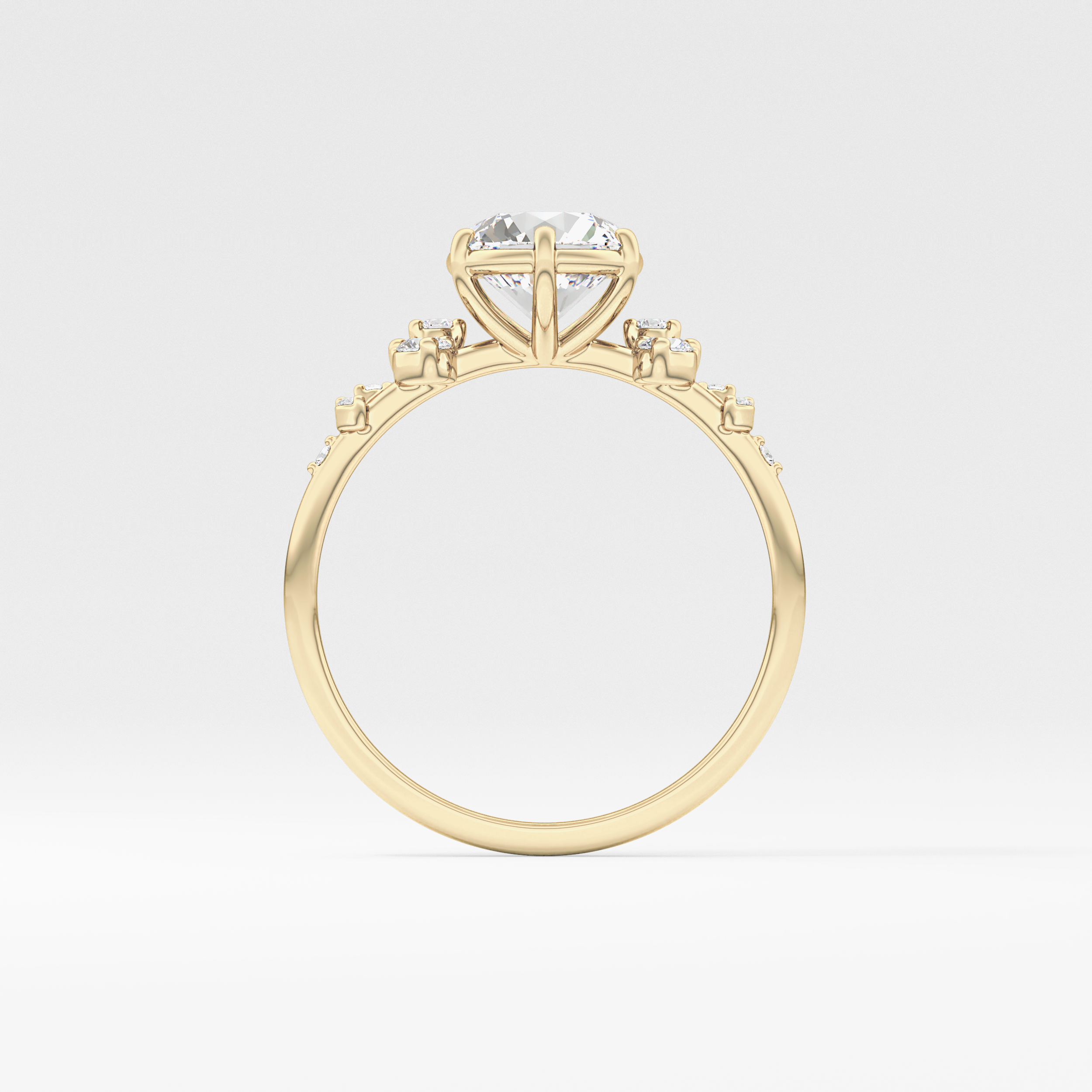 Round Cluster Lab Grown Diamond Engagement Ring