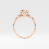 Round Cluster Lab Grown Diamond Engagement Ring