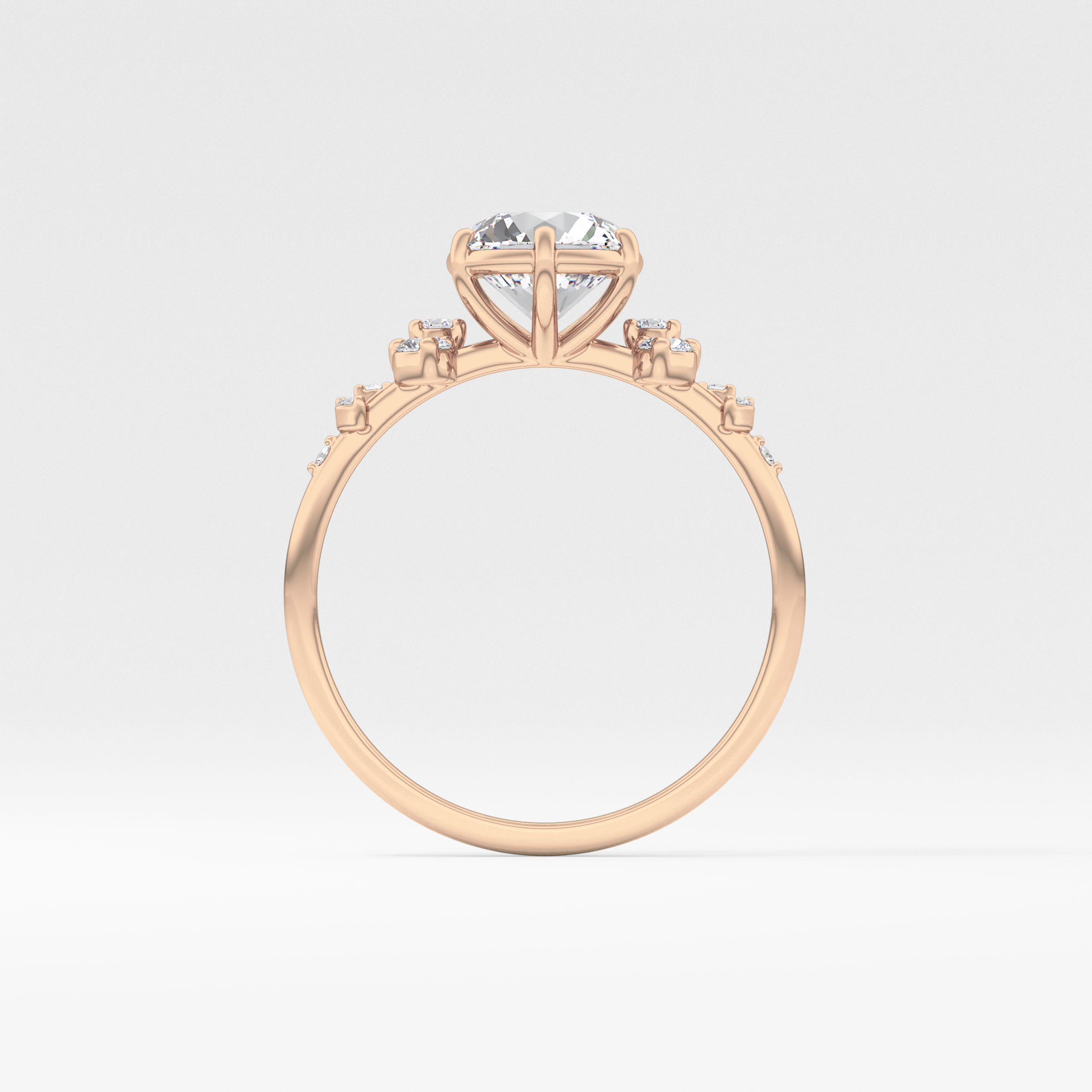 Round Cluster Lab Grown Diamond Engagement Ring