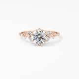 Round Cluster Lab Grown Diamond Engagement Ring