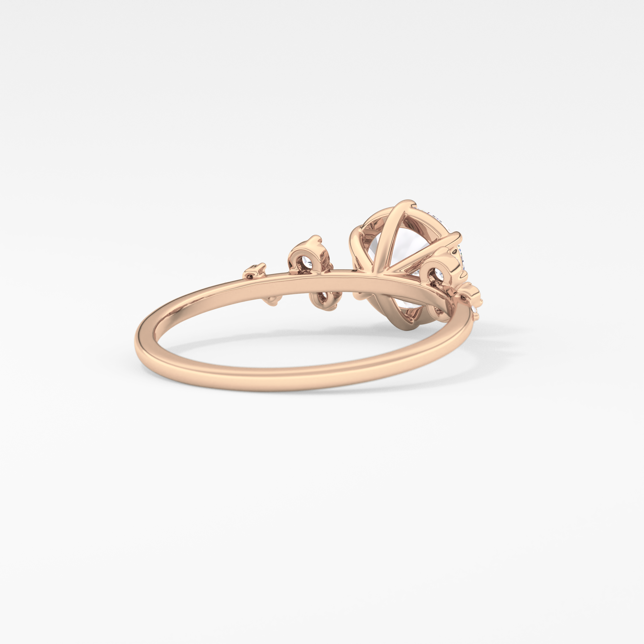 Round Cluster Lab Grown Diamond Engagement Ring