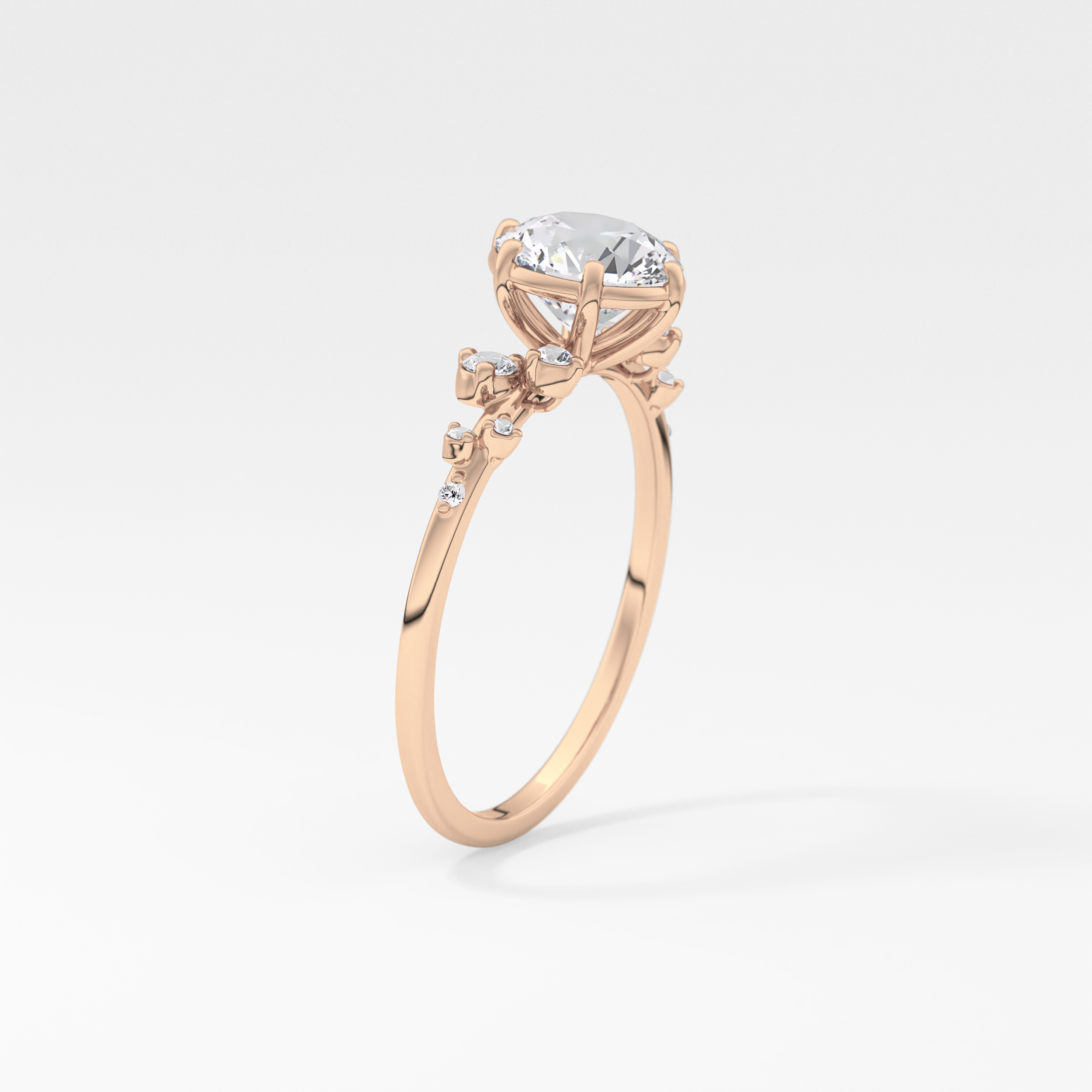 Round Cluster Lab Grown Diamond Engagement Ring
