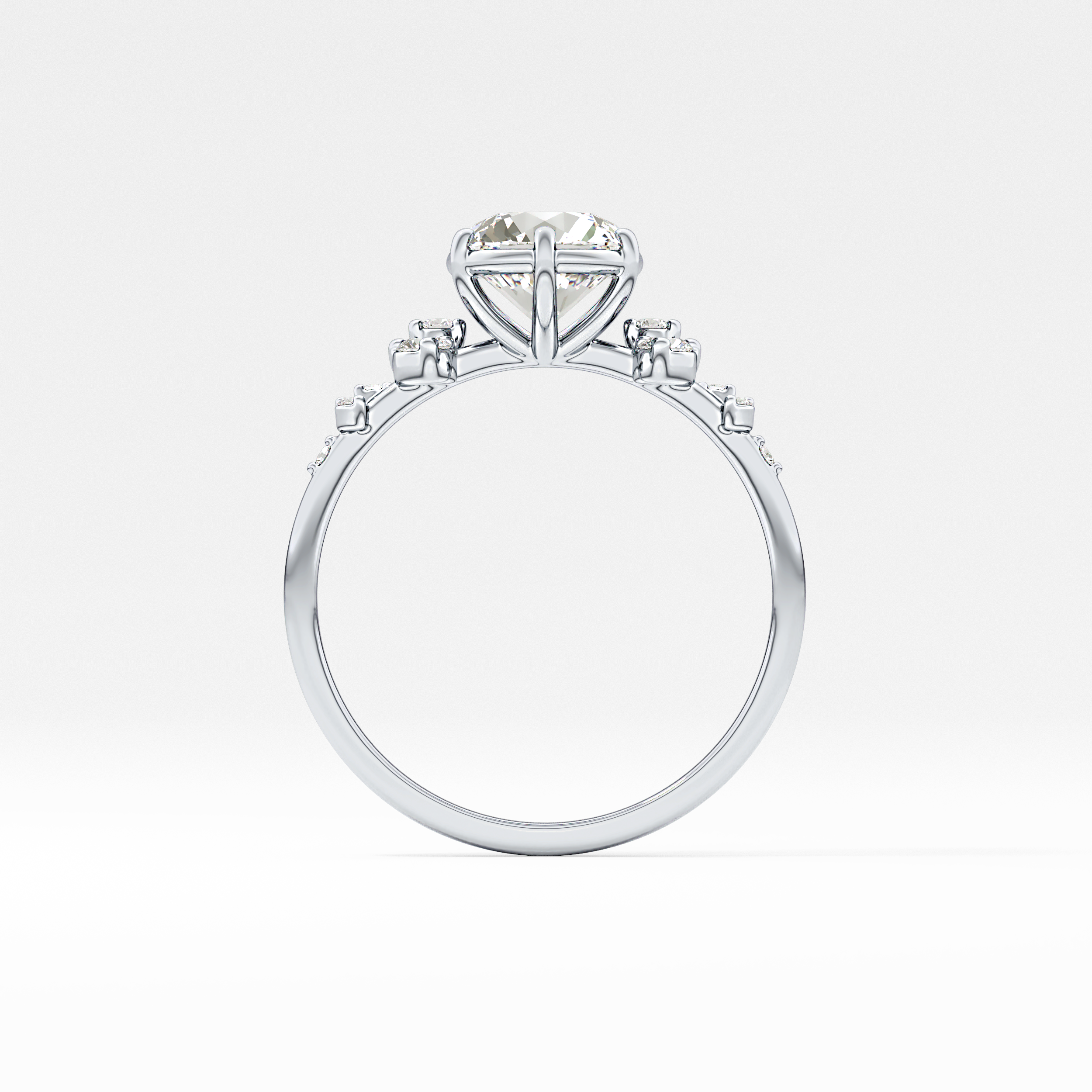 Round Cluster Lab Grown Diamond Engagement Ring