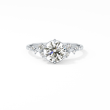 Round Cluster Lab Grown Diamond Engagement Ring