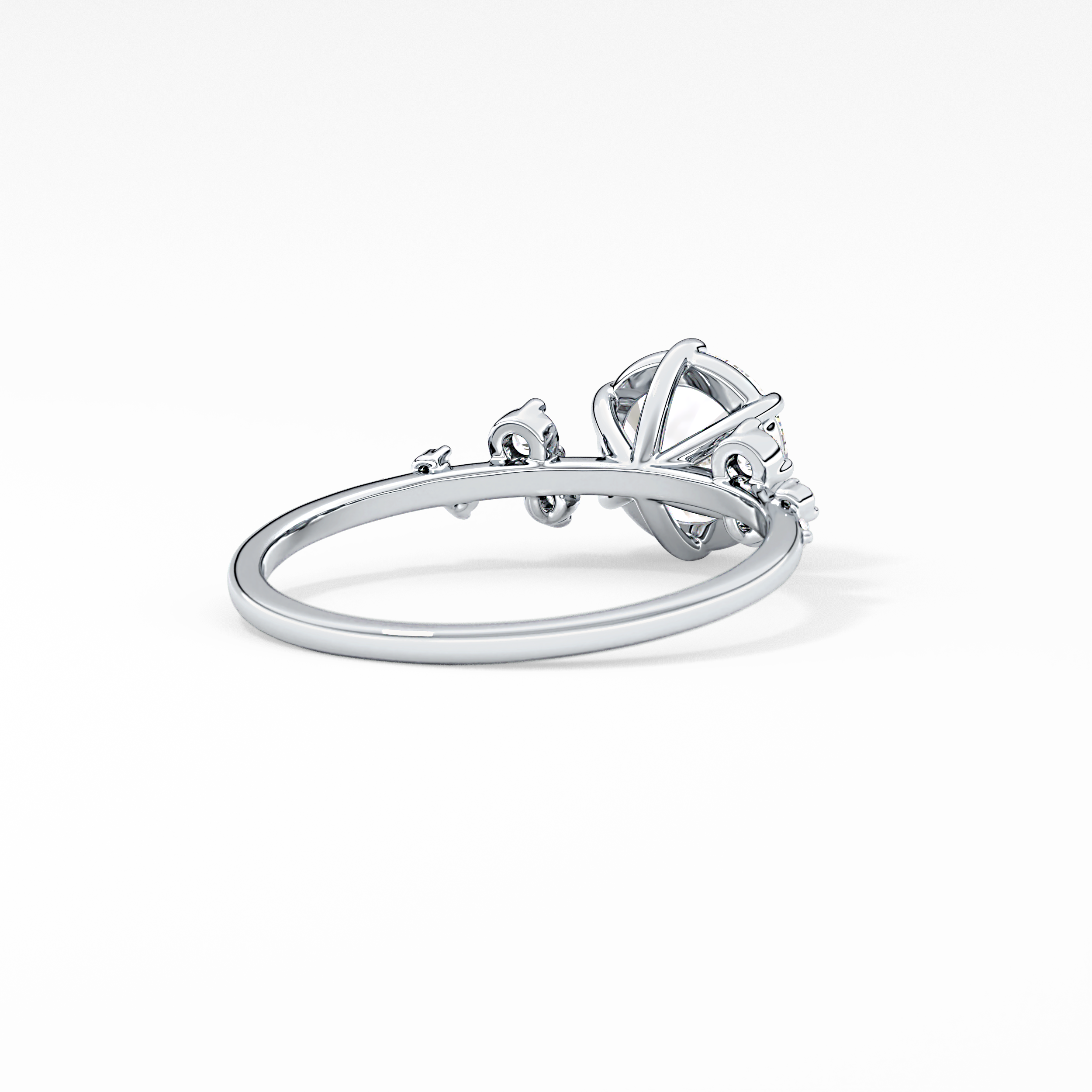 Round Cluster Lab Grown Diamond Engagement Ring