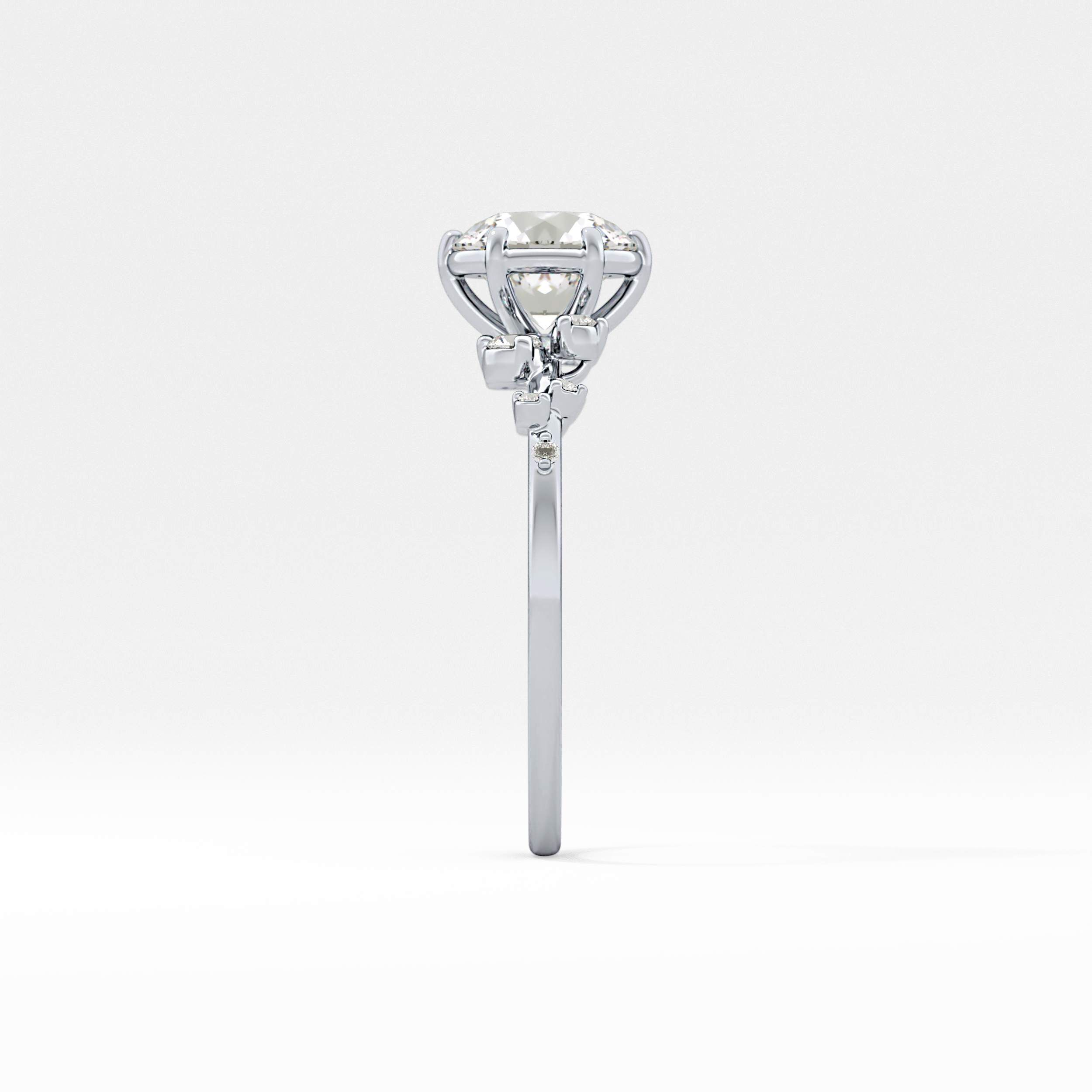 Round Cluster Lab Grown Diamond Engagement Ring