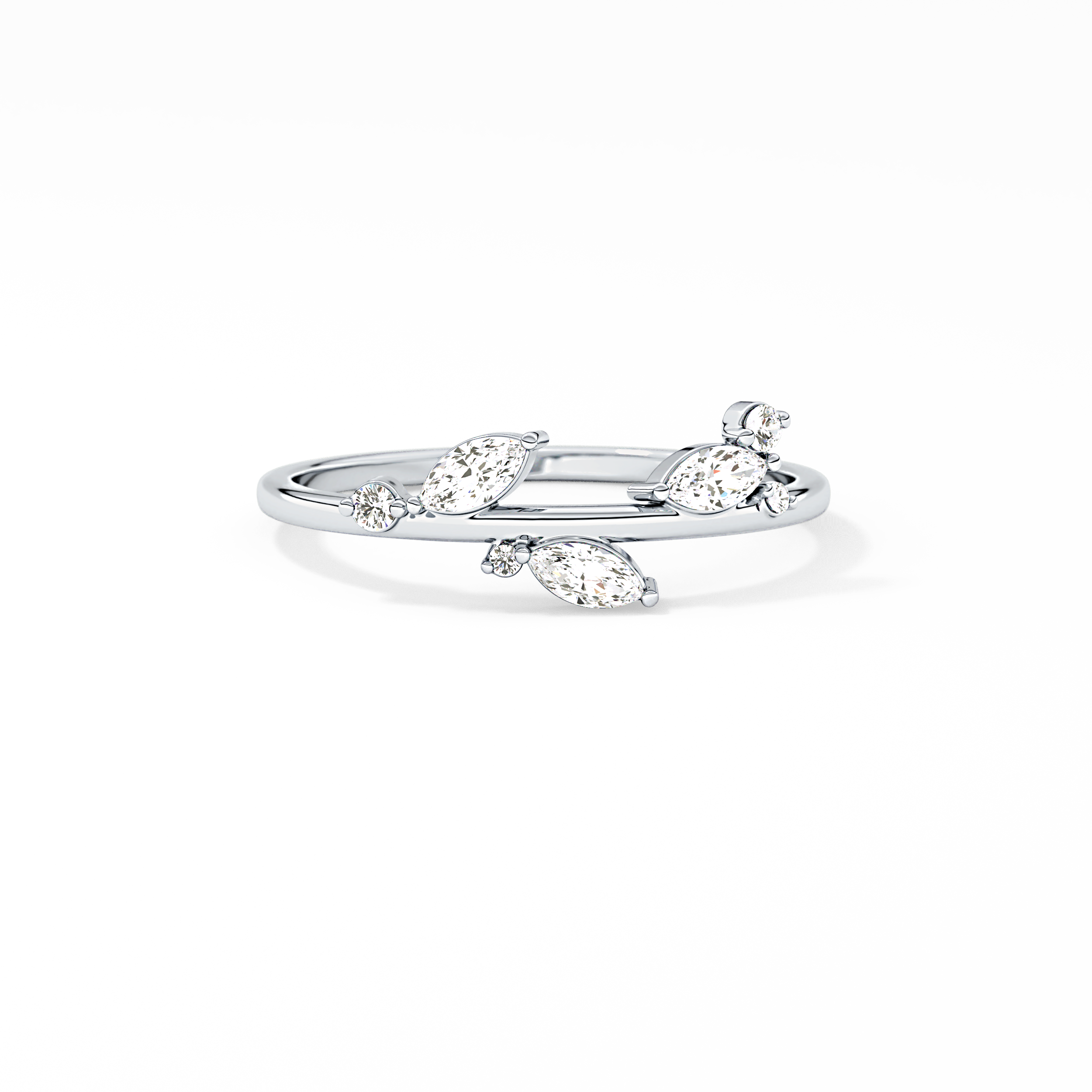 Emerald Solitaire Lab Grown Diamond Engagement Ring