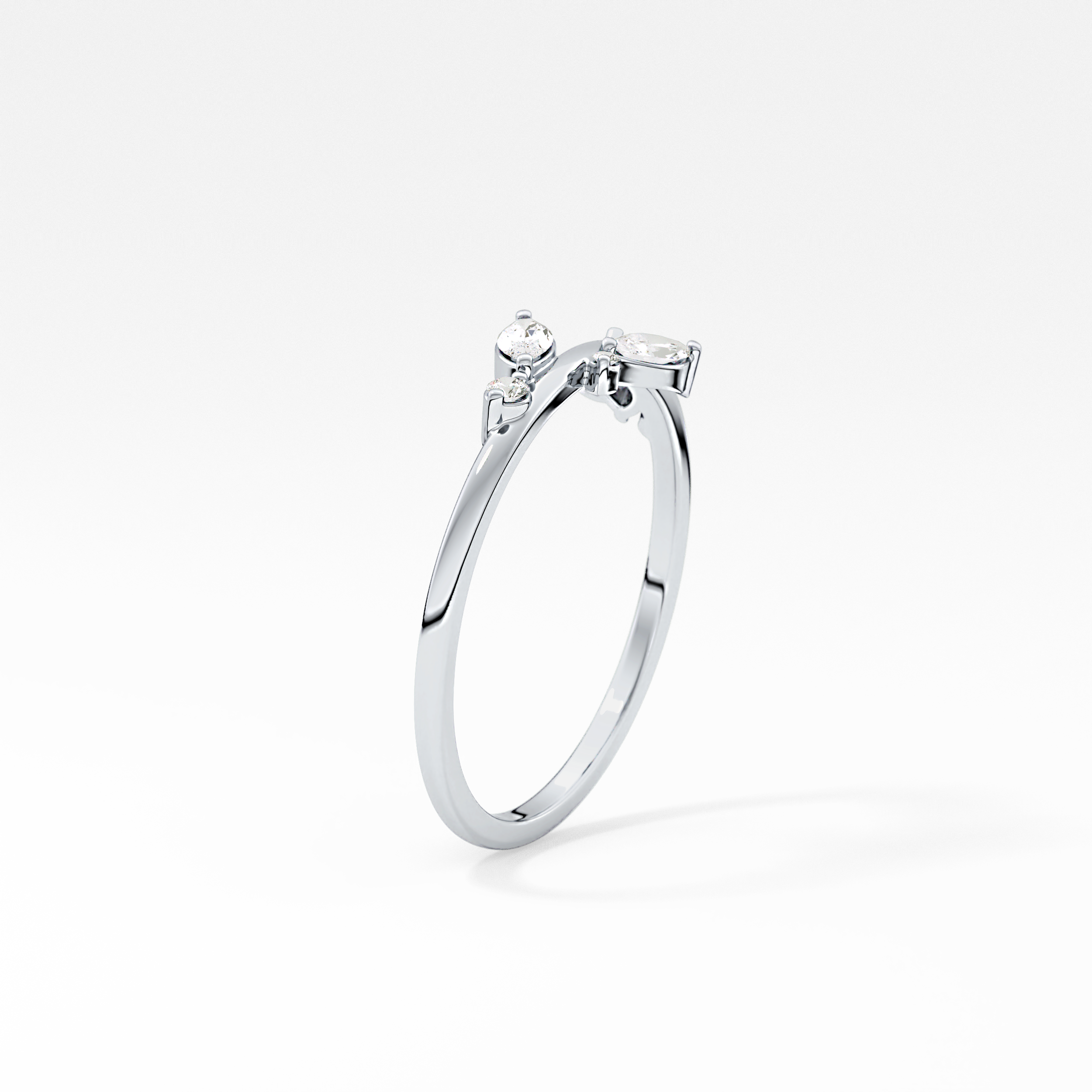 Emerald Solitaire Lab Grown Diamond Engagement Ring