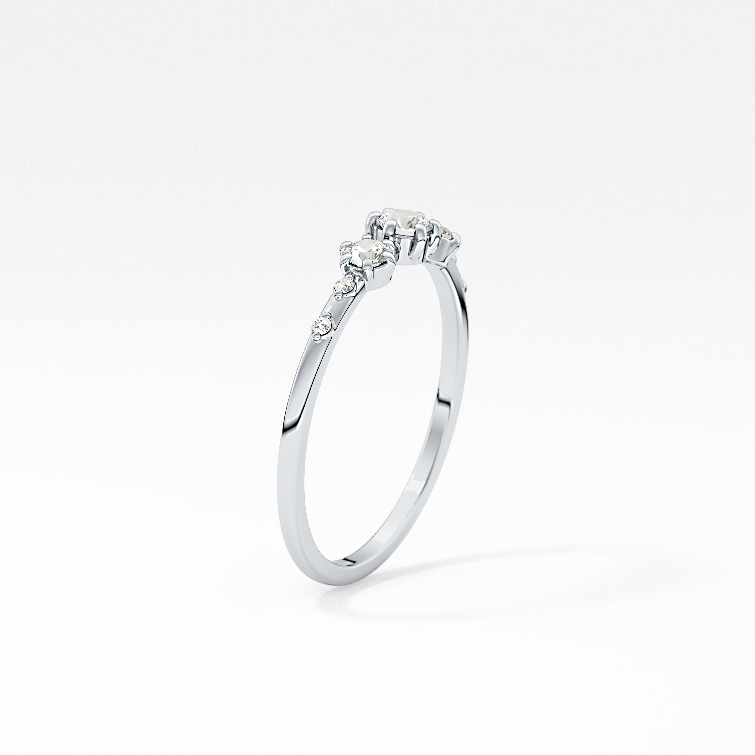Emerald Solitaire Lab Grown Diamond Engagement Ring