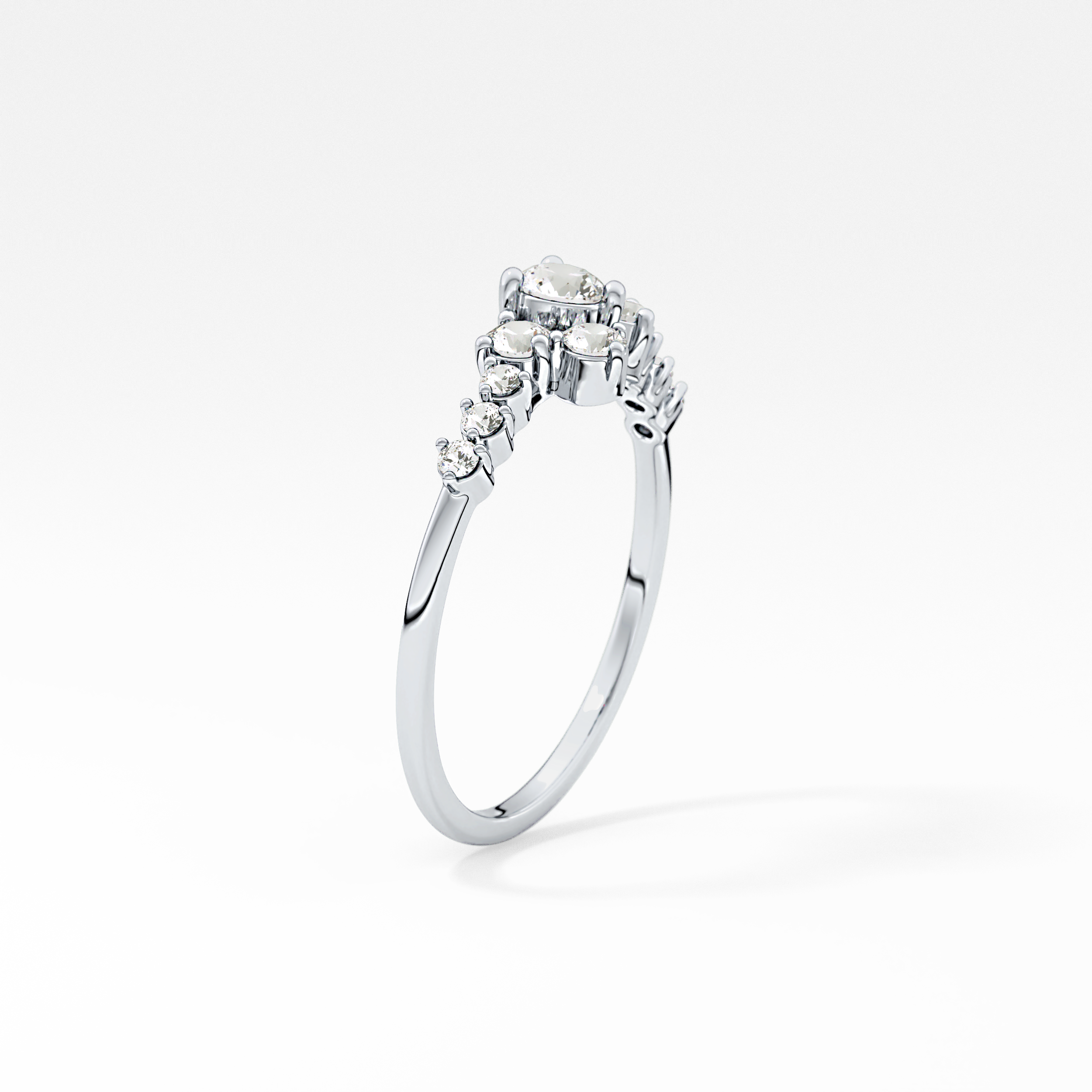 Emerald Solitaire Lab Grown Diamond Engagement Ring
