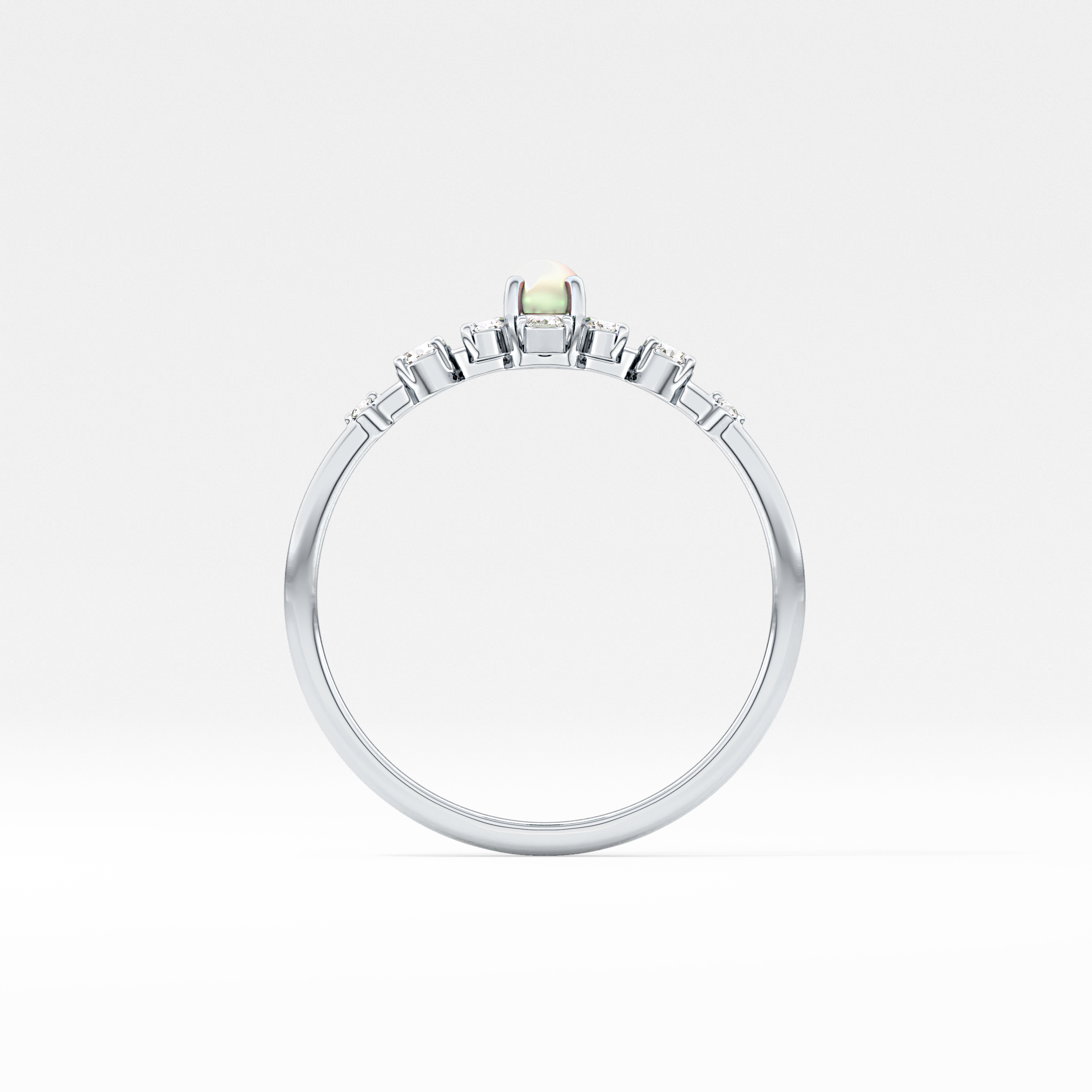 Emerald Solitaire Lab Grown Diamond Engagement Ring