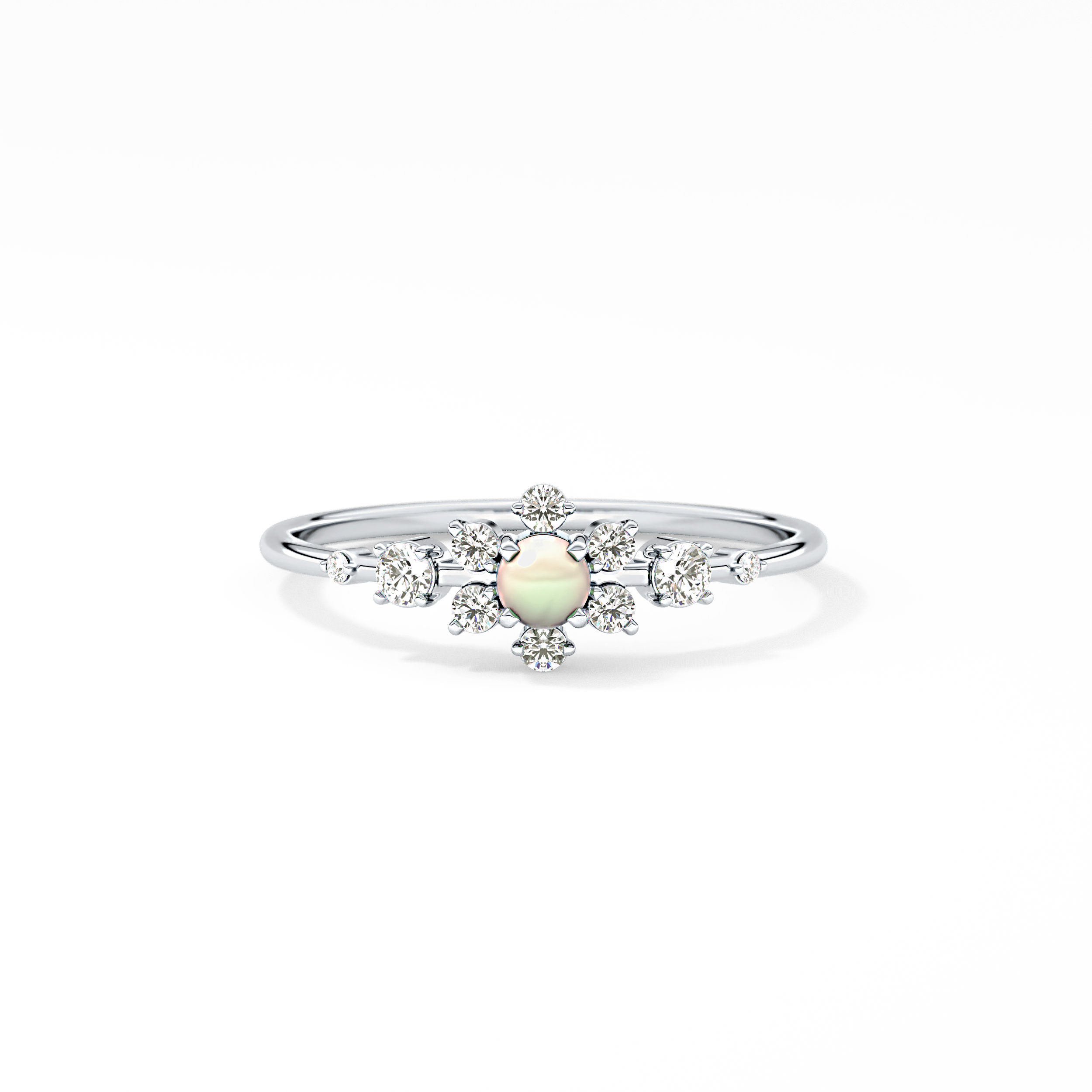 Emerald Solitaire Lab Grown Diamond Engagement Ring