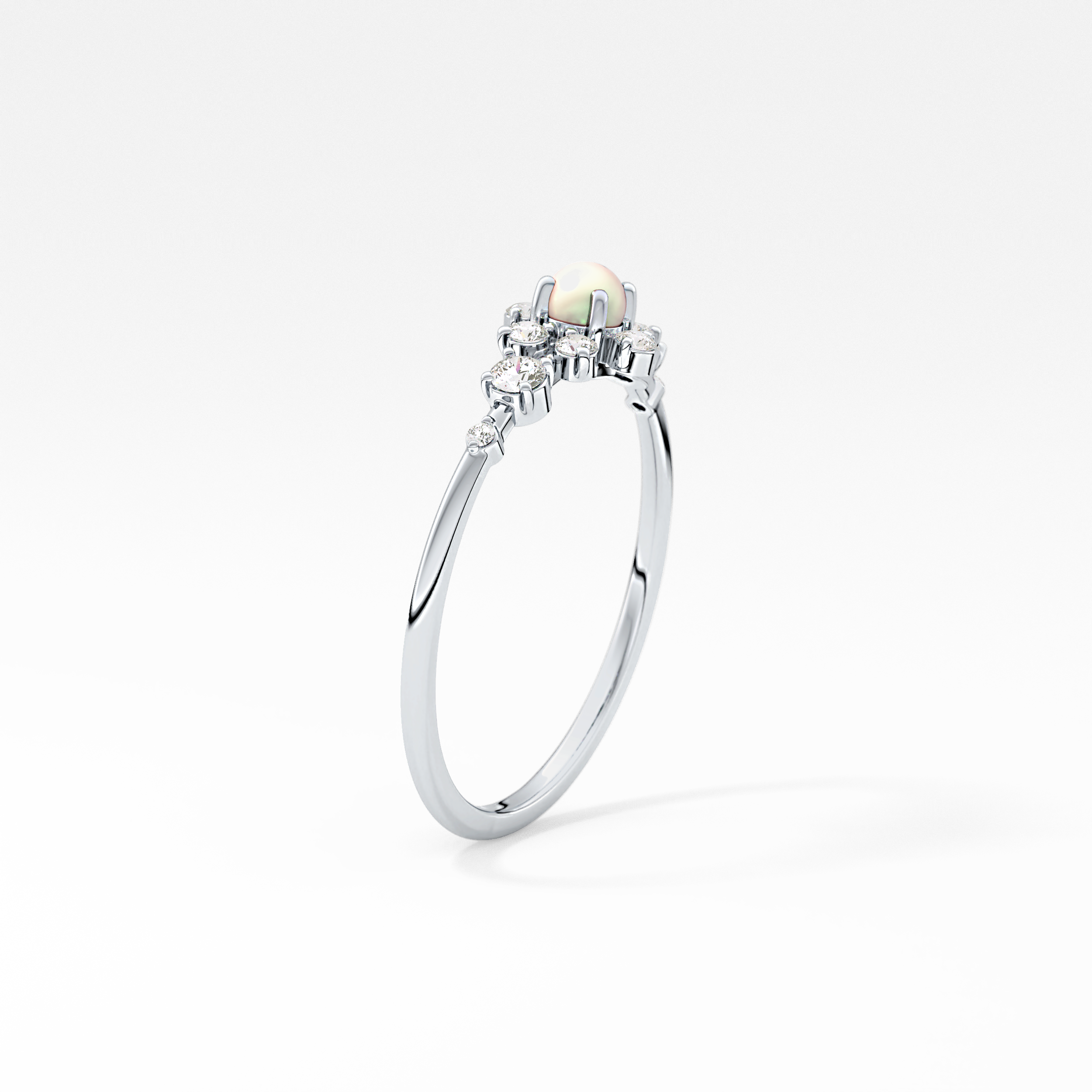 Emerald Solitaire Lab Grown Diamond Engagement Ring
