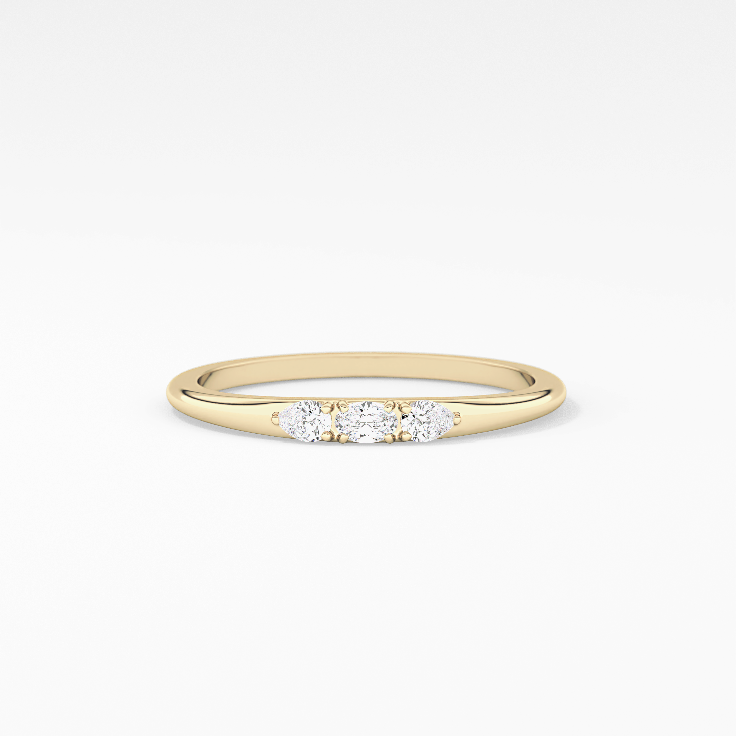 Oval Three Stone Lab Grown Diamond Engagement Ring