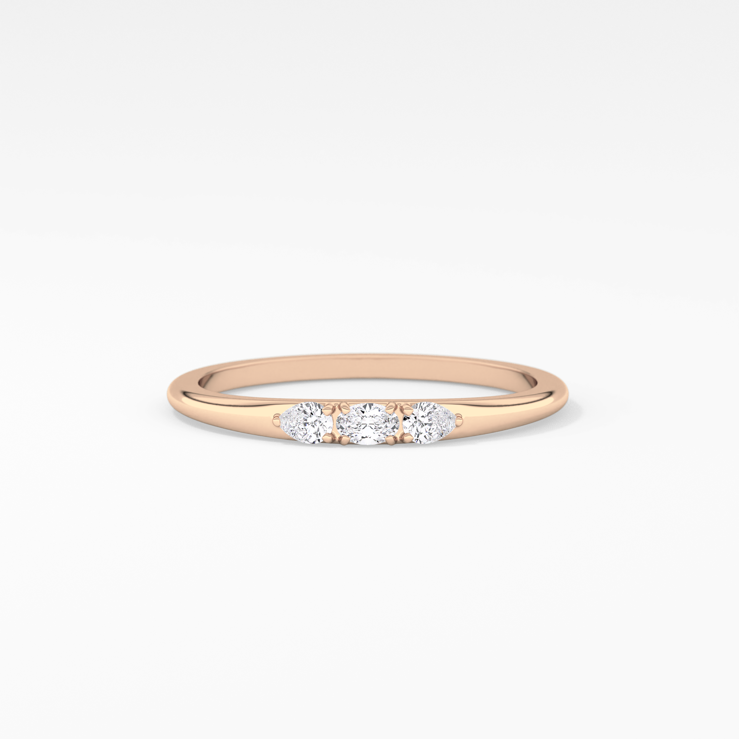 Oval Three Stone Lab Grown Diamond Engagement Ring