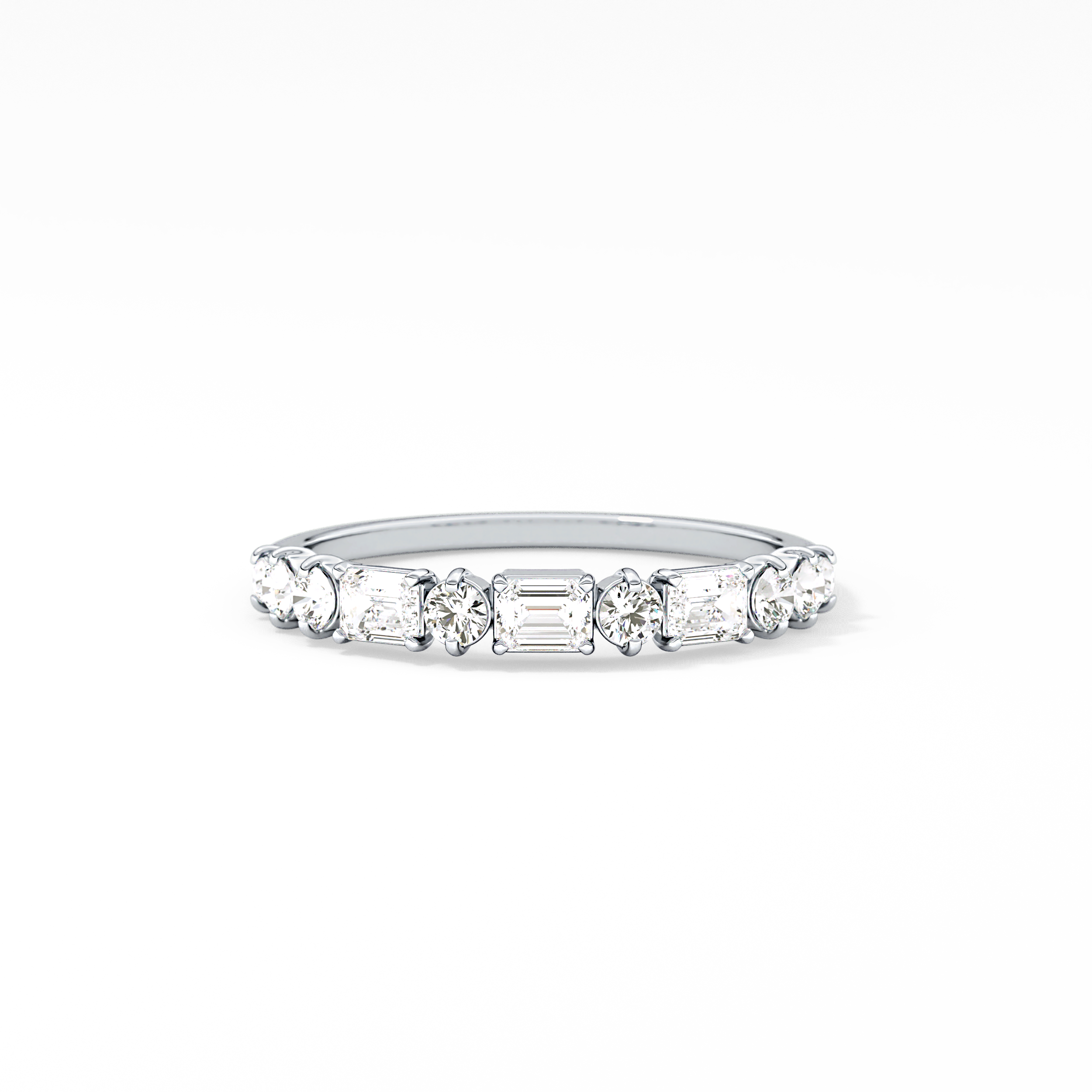 Emerald Solitaire Lab Grown Diamond Engagement Ring