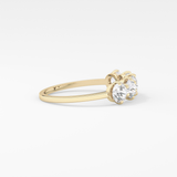 Emerald Solitaire Lab Grown Diamond Engagement Ring
