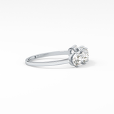 Emerald Solitaire Lab Grown Diamond Engagement Ring