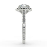 Halo Pave Engagement Ring Featuring 2.0 CT Round Moissanite 2