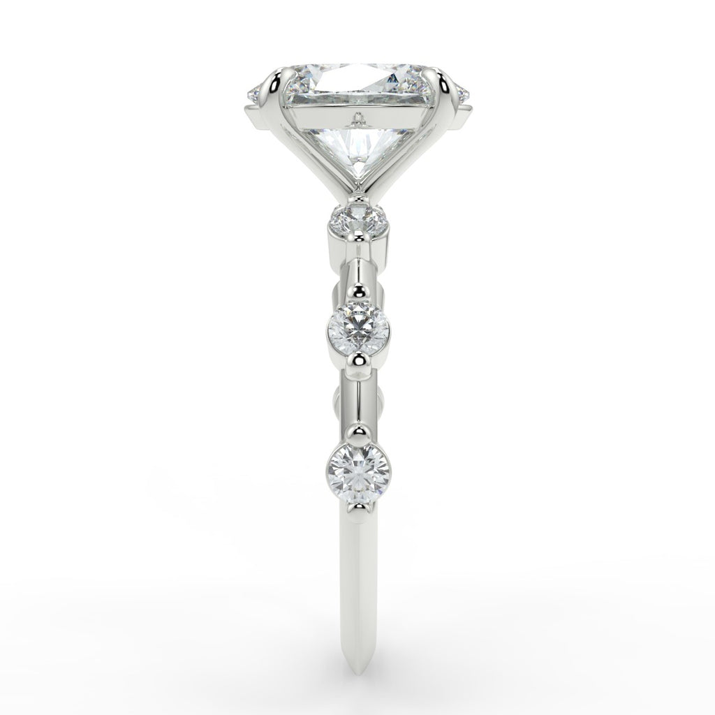 Dainty Pave Engagement Ring Featuring 1.91 CT Oval Moissanite 6