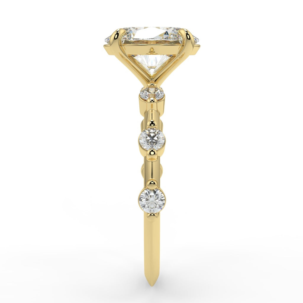 Dainty Pave Engagement Ring Featuring 1.91 CT Oval Moissanite 3