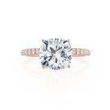 Cushion Pave Lab Grown Diamond Engagement Ring