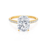 Elongated Cushion Pave Lab Grown Diamond Engagement Ring