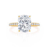Elongated Cushion Pave Lab Grown Diamond Engagement Ring