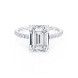 Emerald Pave Lab Grown Diamond Engagement Ring