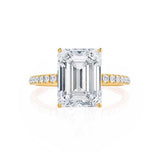 Emerald Pave Lab Grown Diamond Engagement Ring